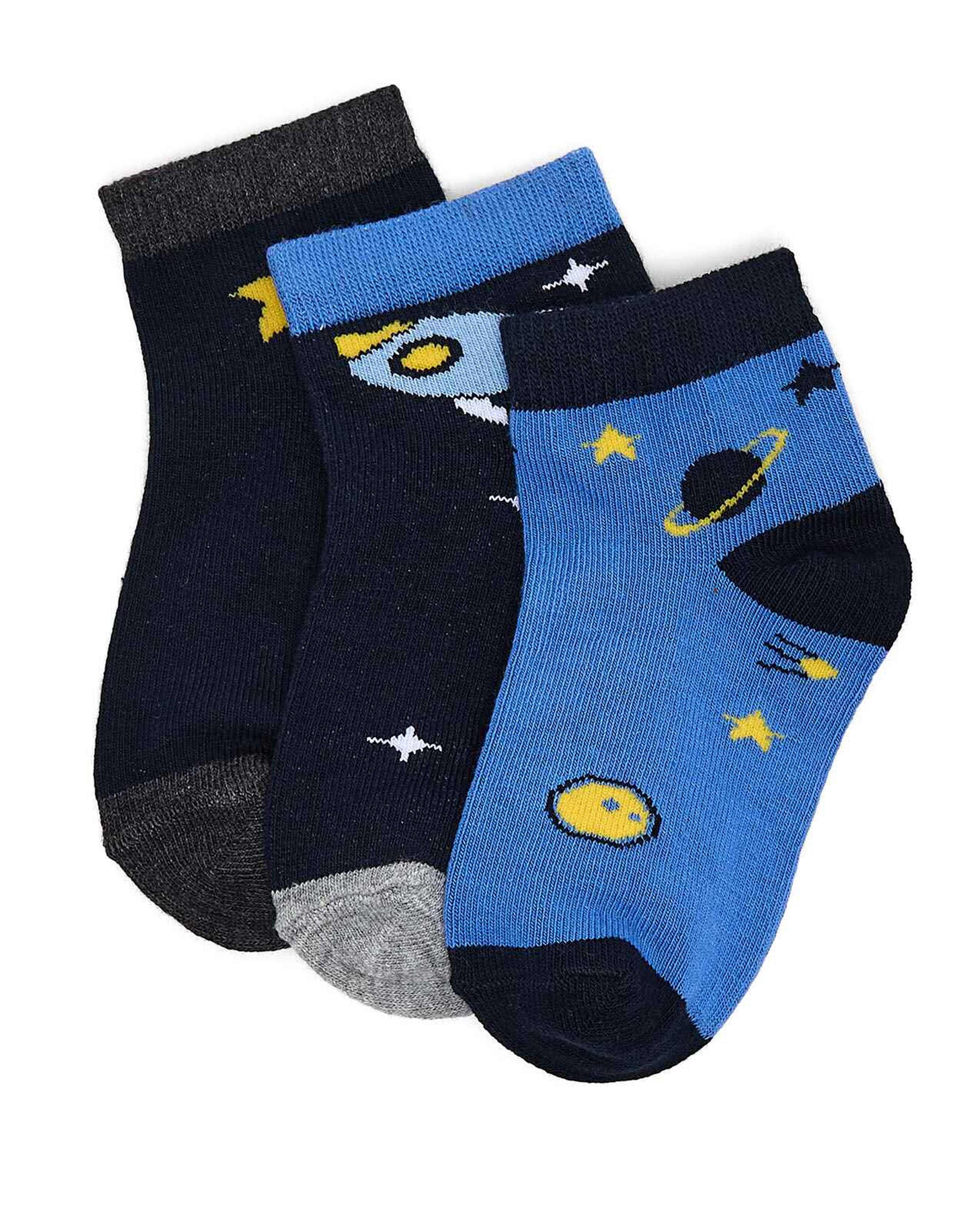 Pack of 3 Printed Ankle Socks