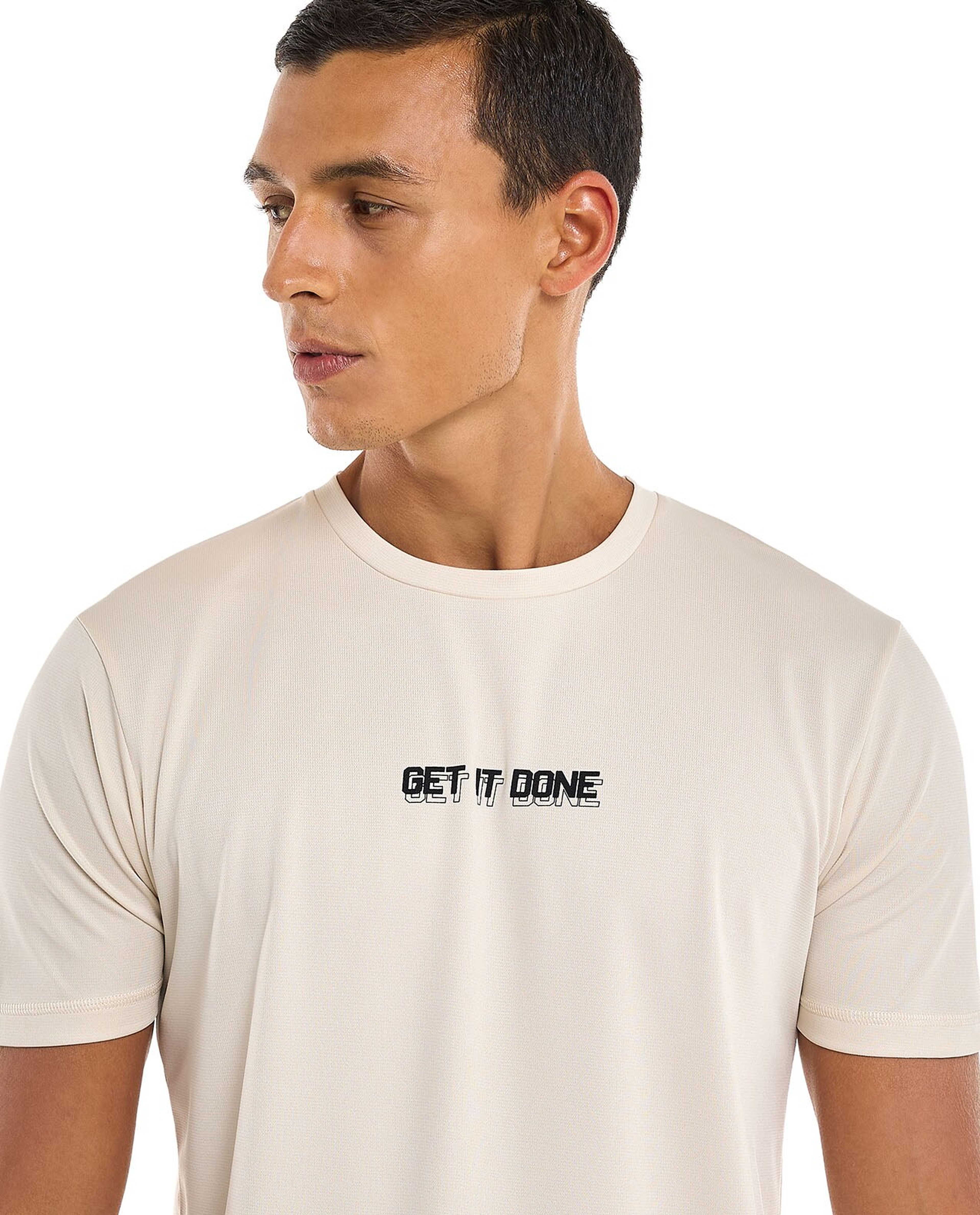 Printed Active T-Shirt with Crew Neck and Short Sleeves