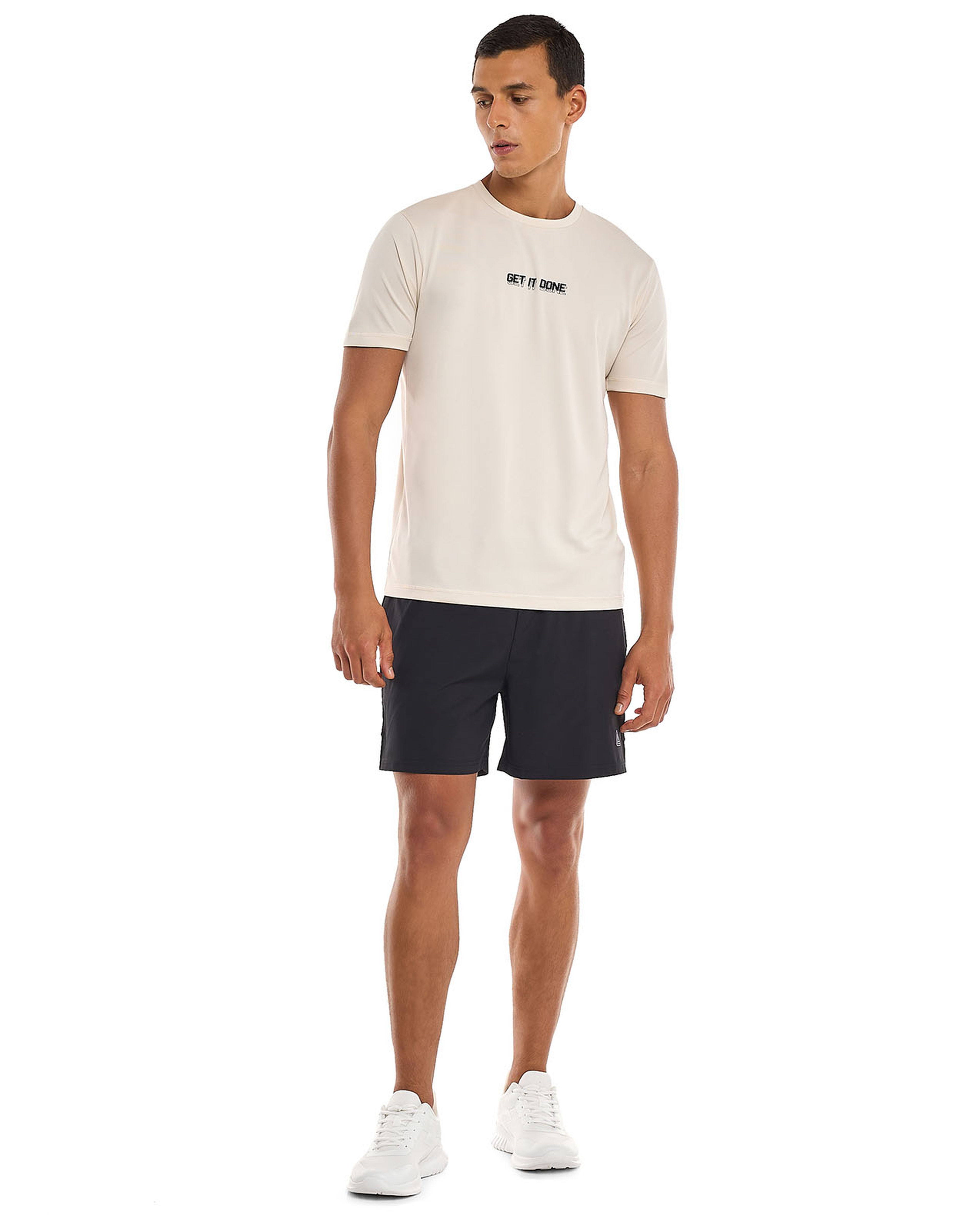 Printed Active T-Shirt with Crew Neck and Short Sleeves