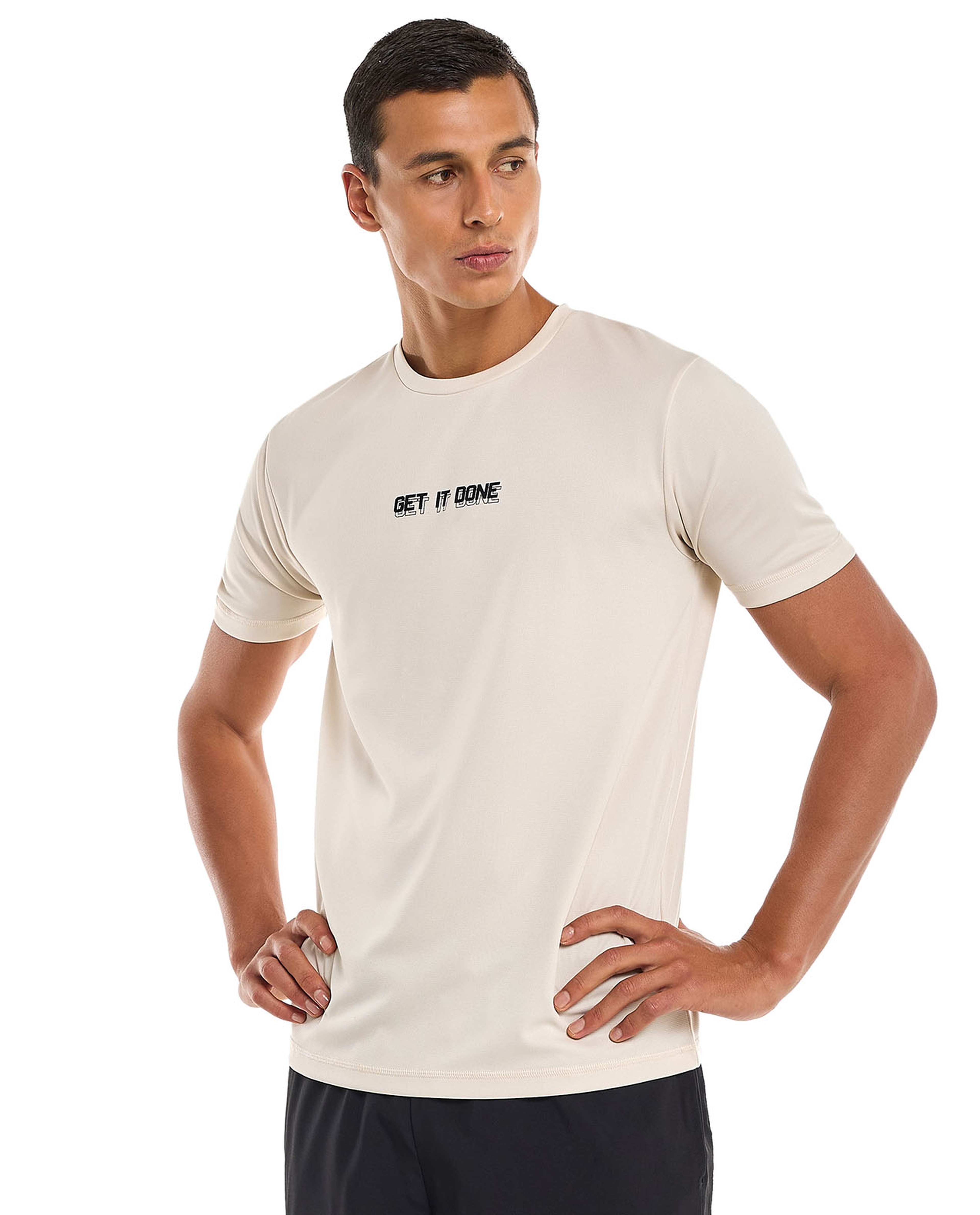 Printed Active T-Shirt with Crew Neck and Short Sleeves