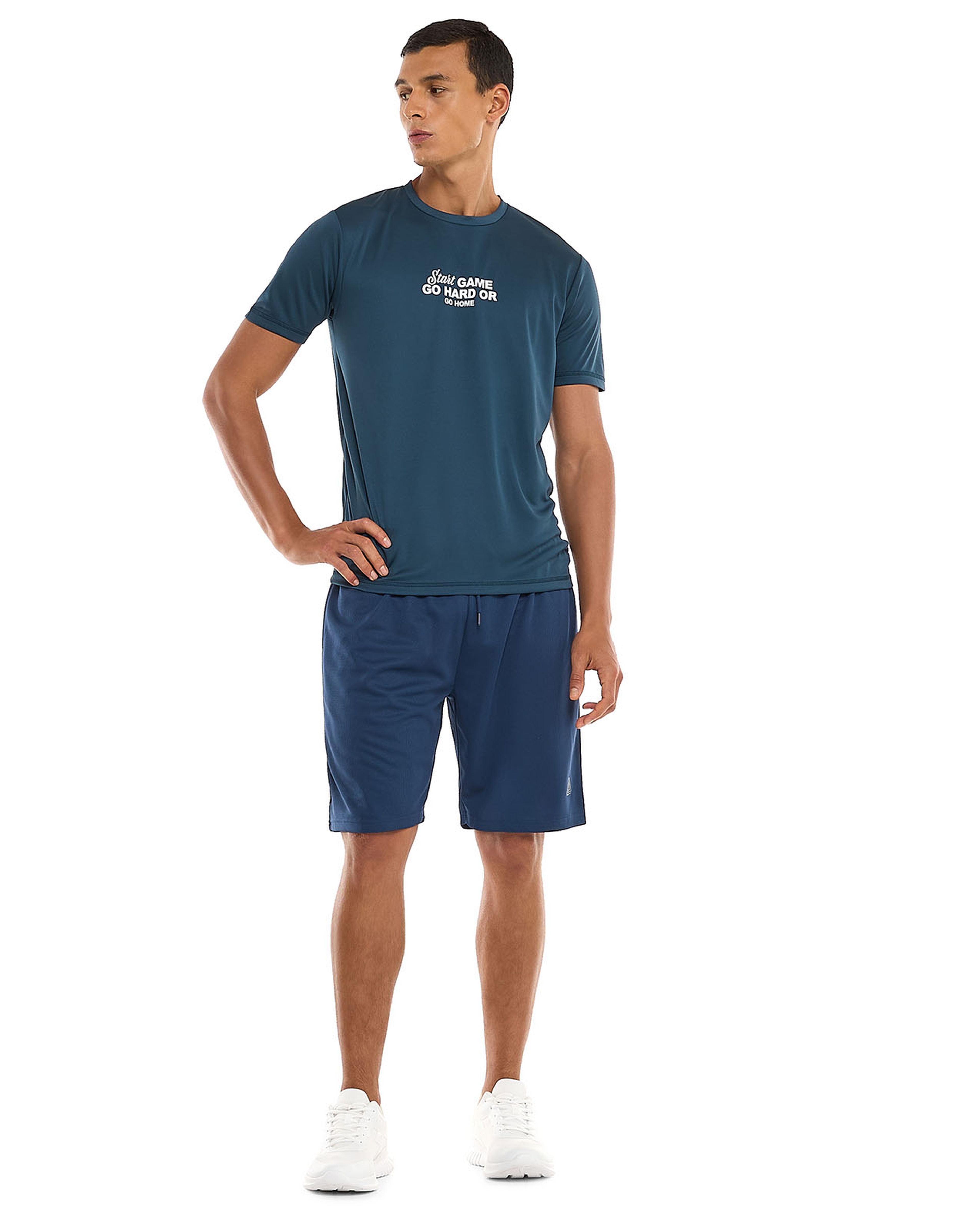 Printed Active T-Shirt with Crew Neck and Short Sleeves