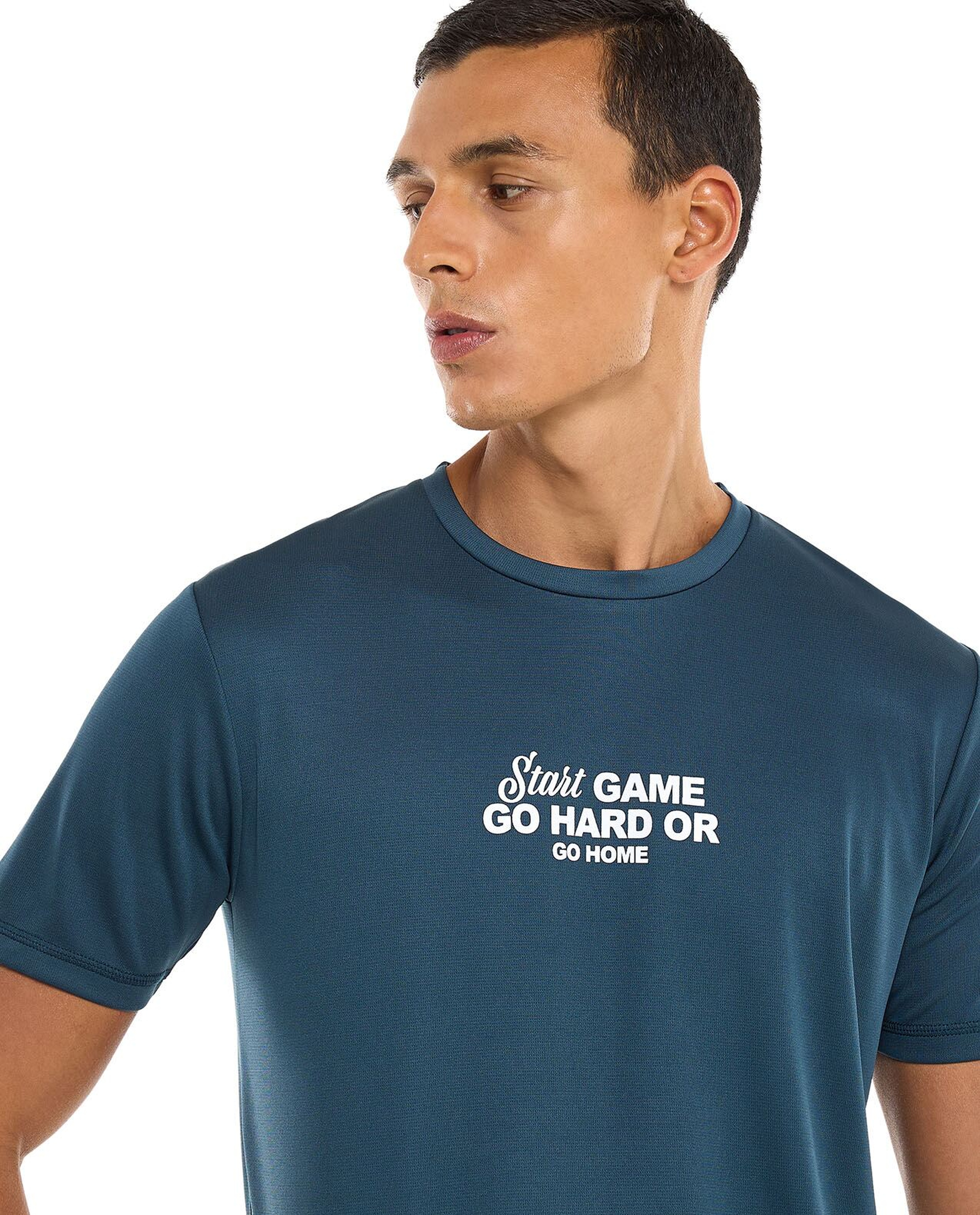 Printed Active T-Shirt with Crew Neck and Short Sleeves