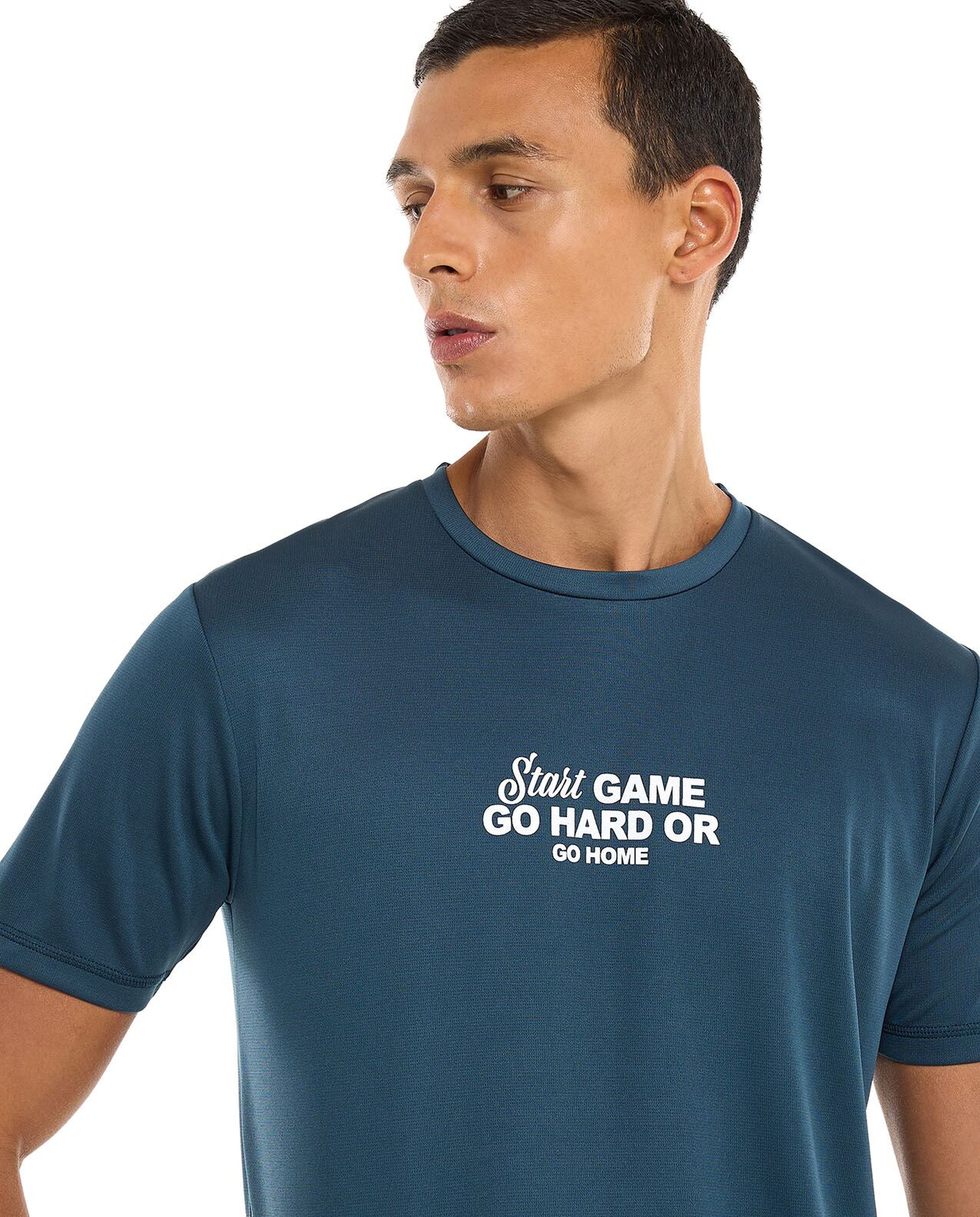 Printed Active T-Shirt with Crew Neck and Short Sleeves