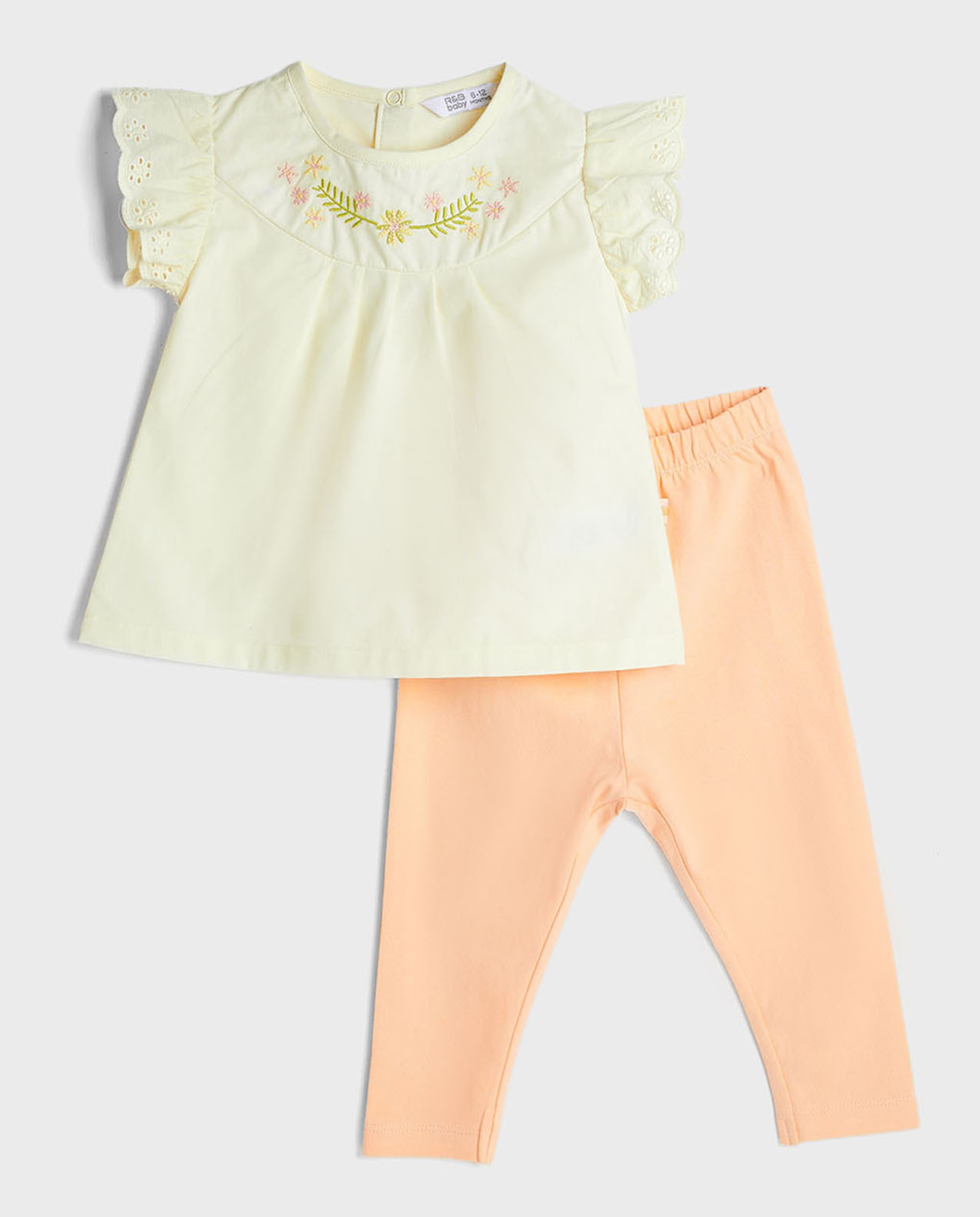 Embroidered Top and Leggings Set