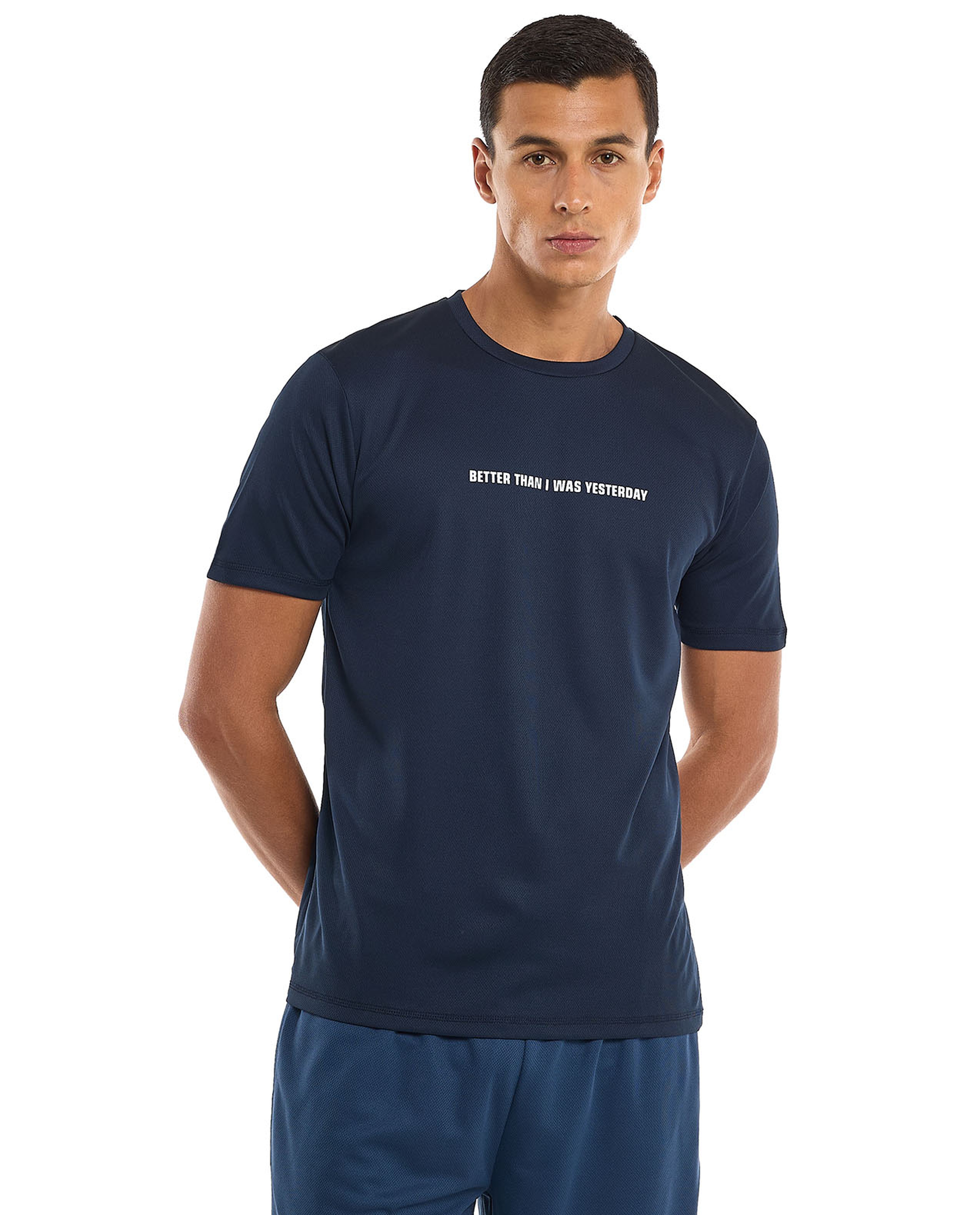 Printed Active T-Shirt with Crew Neck and Short Sleeves