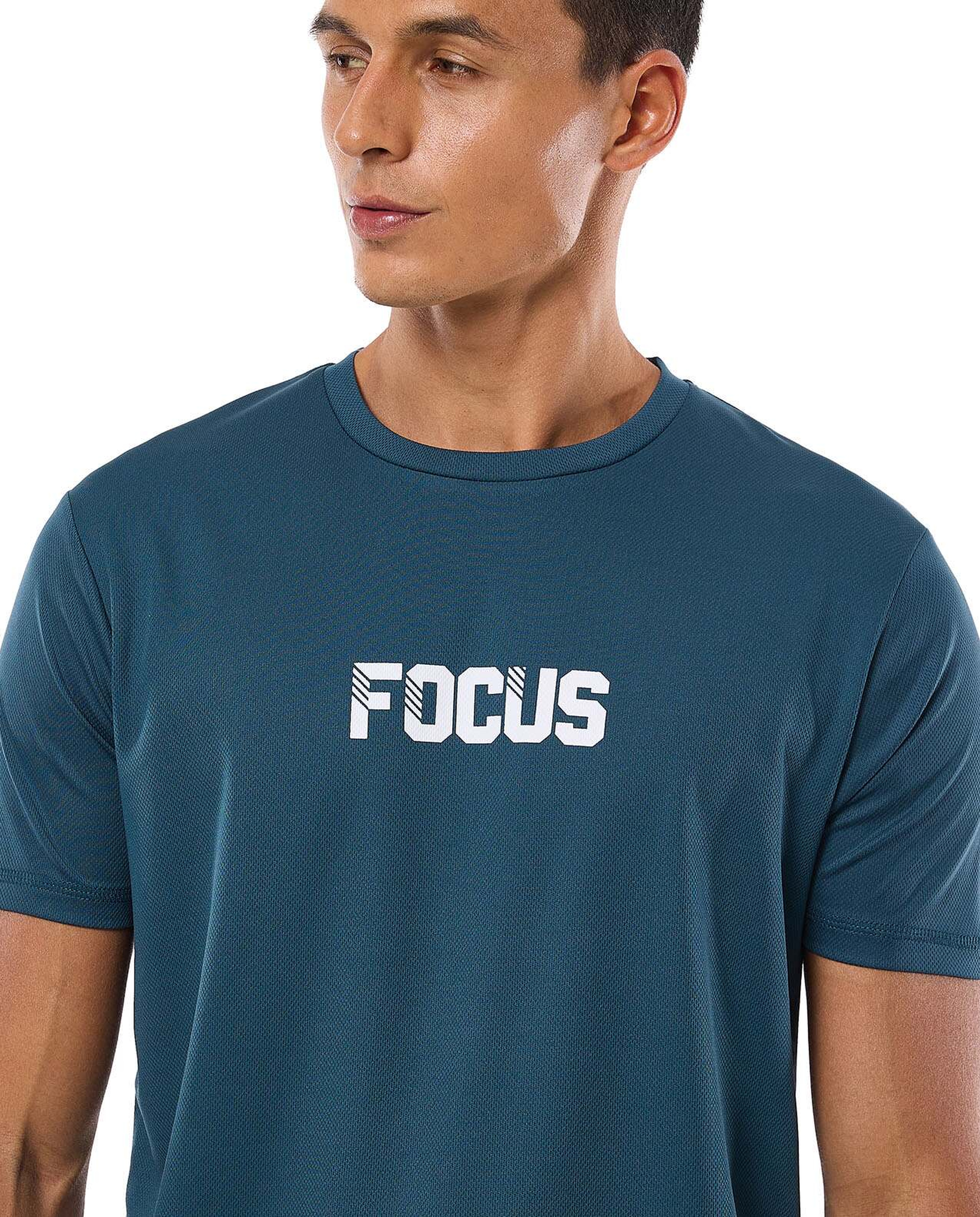 Printed Active T-Shirt with Crew Neck and Short Sleeves