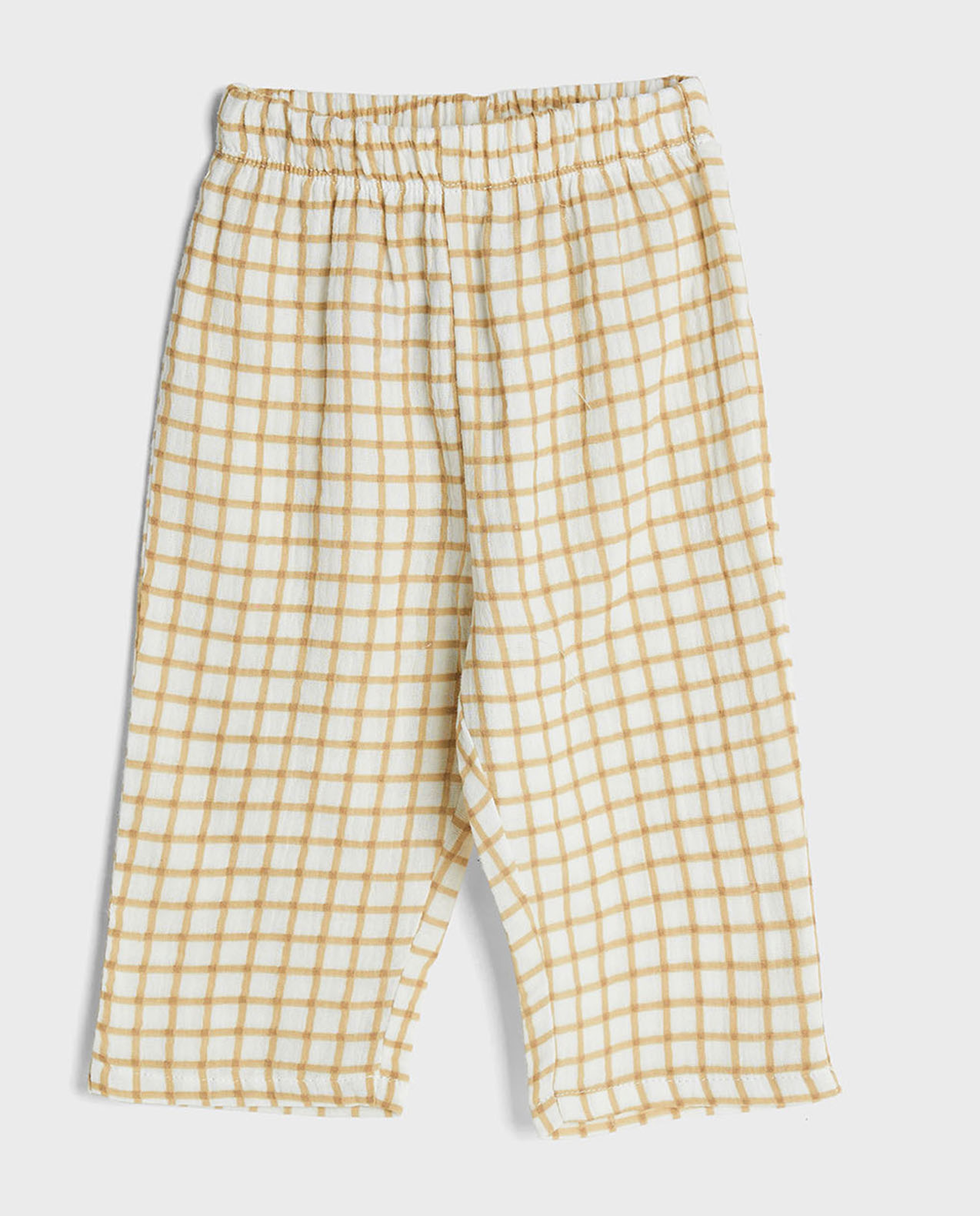 Printed Top and Checkered Pant Set