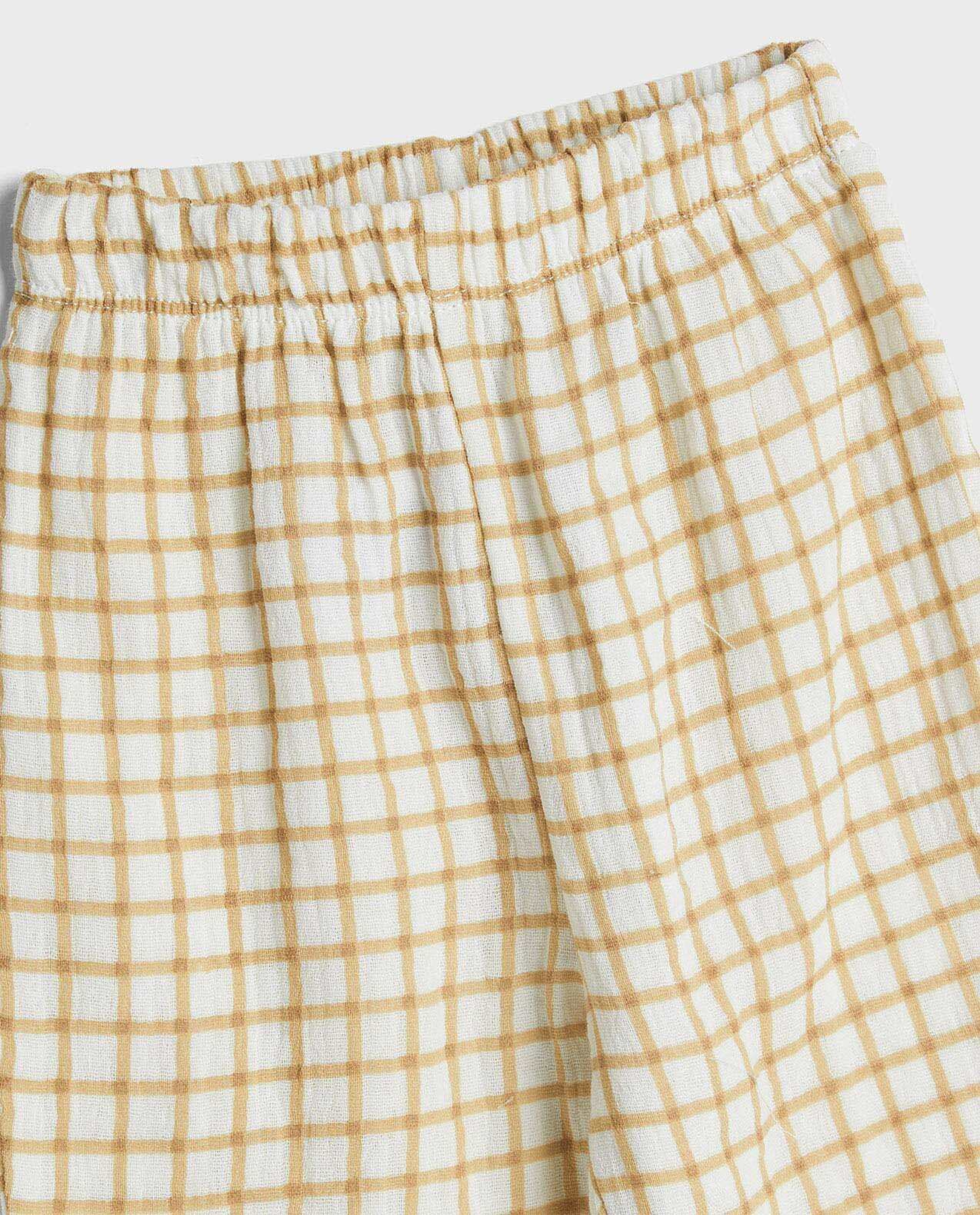 Printed Top and Checkered Pant Set