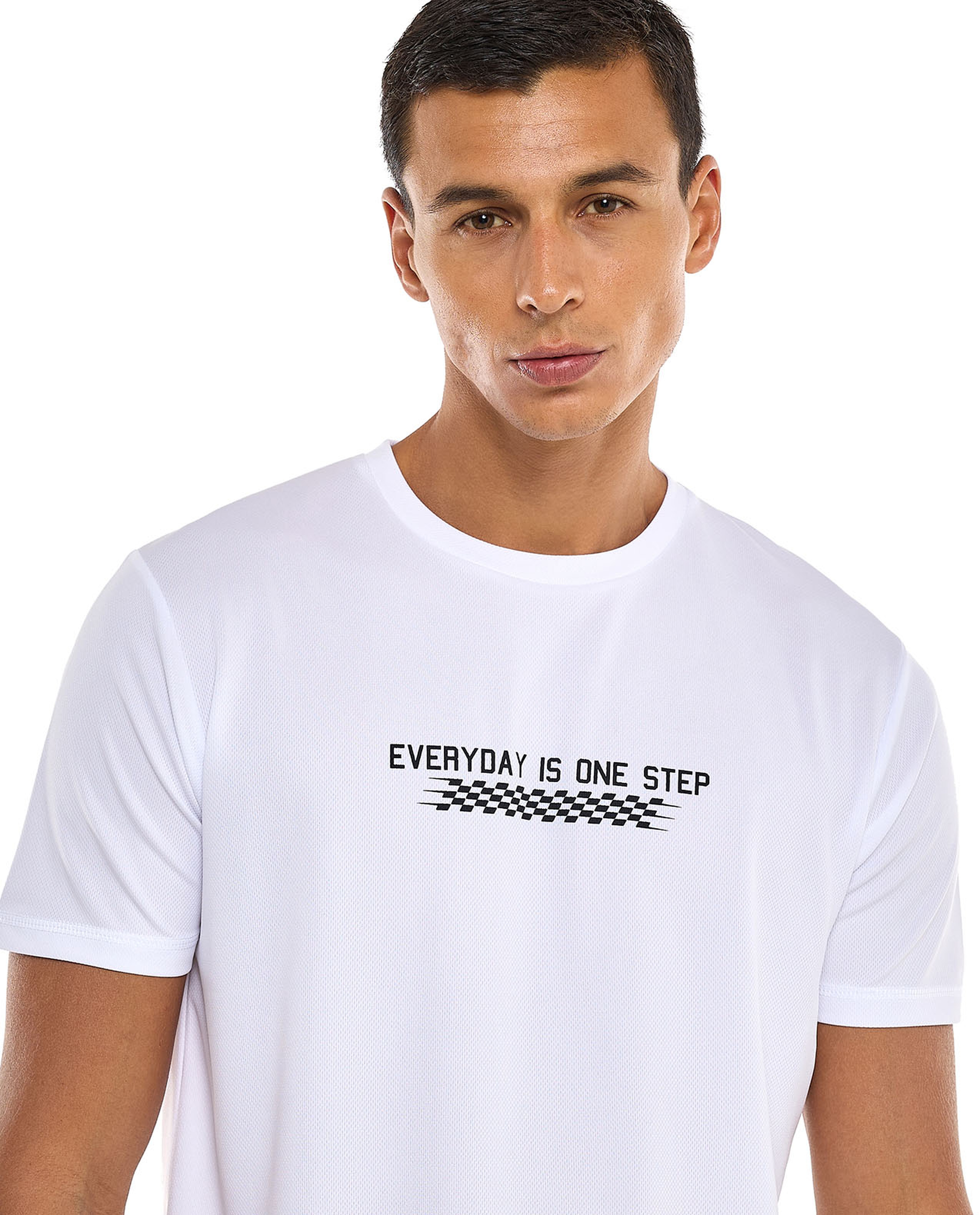 Printed Active T-Shirt with Crew Neck and Short Sleeves