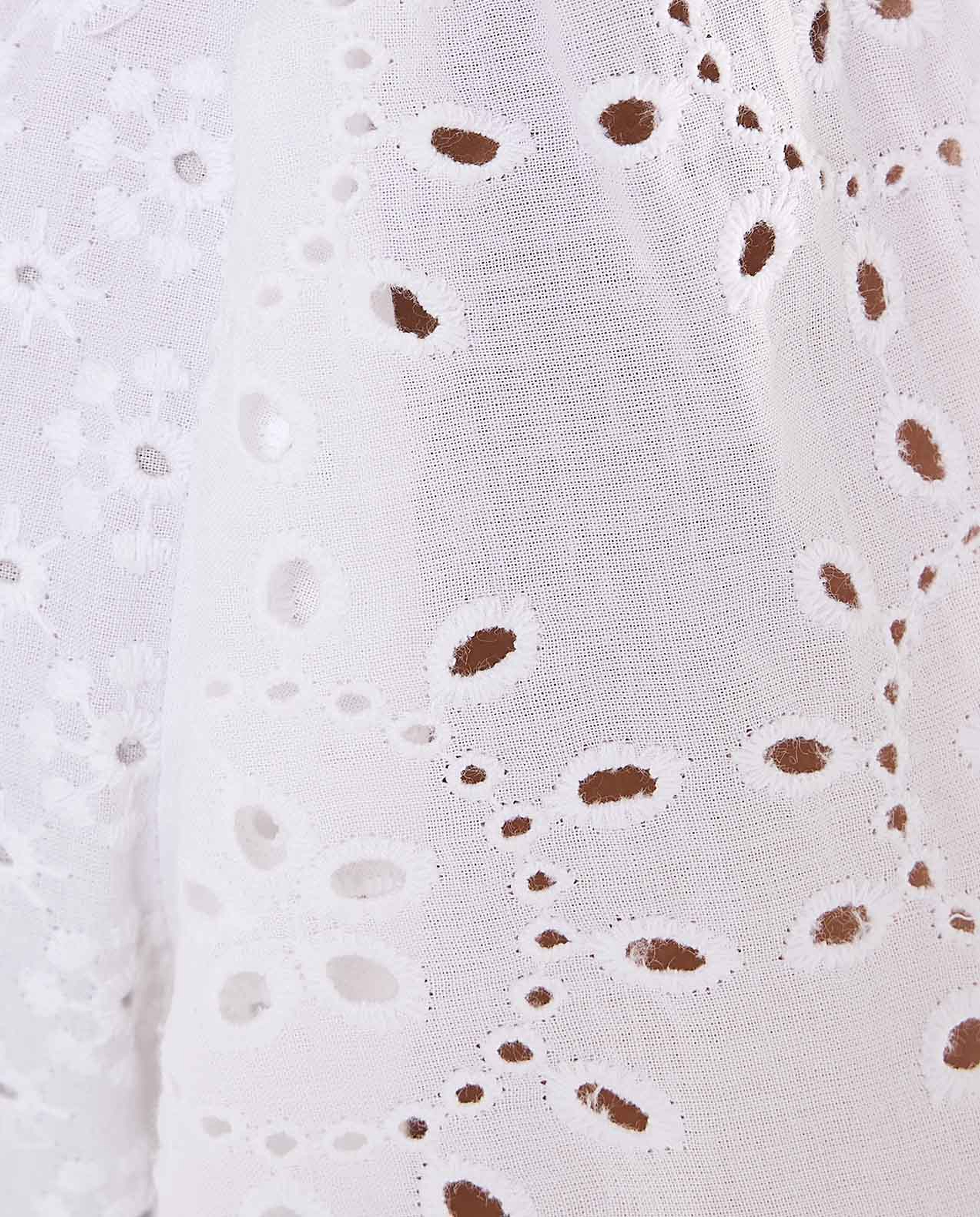 Schiffli Tiered Dress with Crew Neck and Short Sleeves