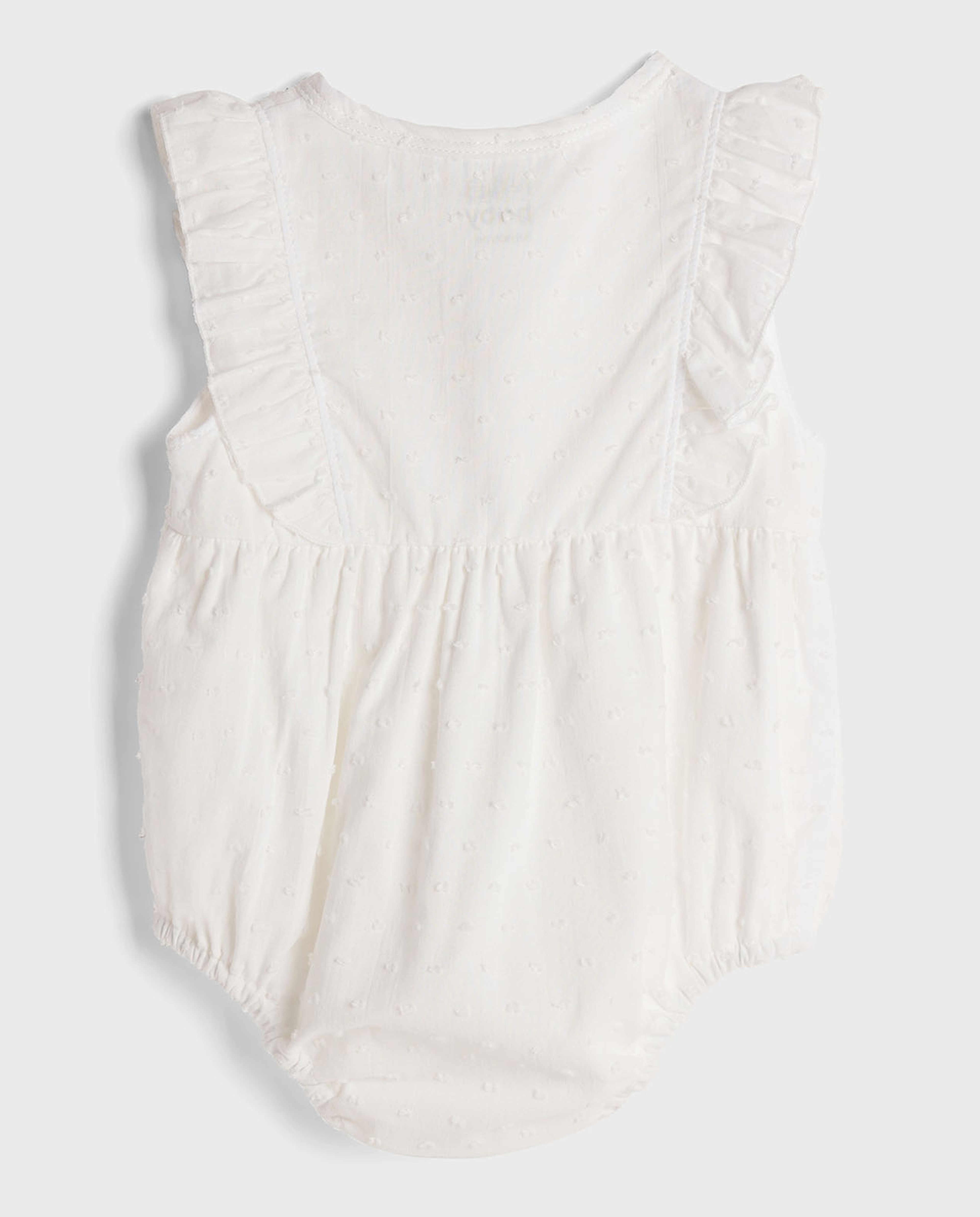 Embroidered Ruffled Bodysuit