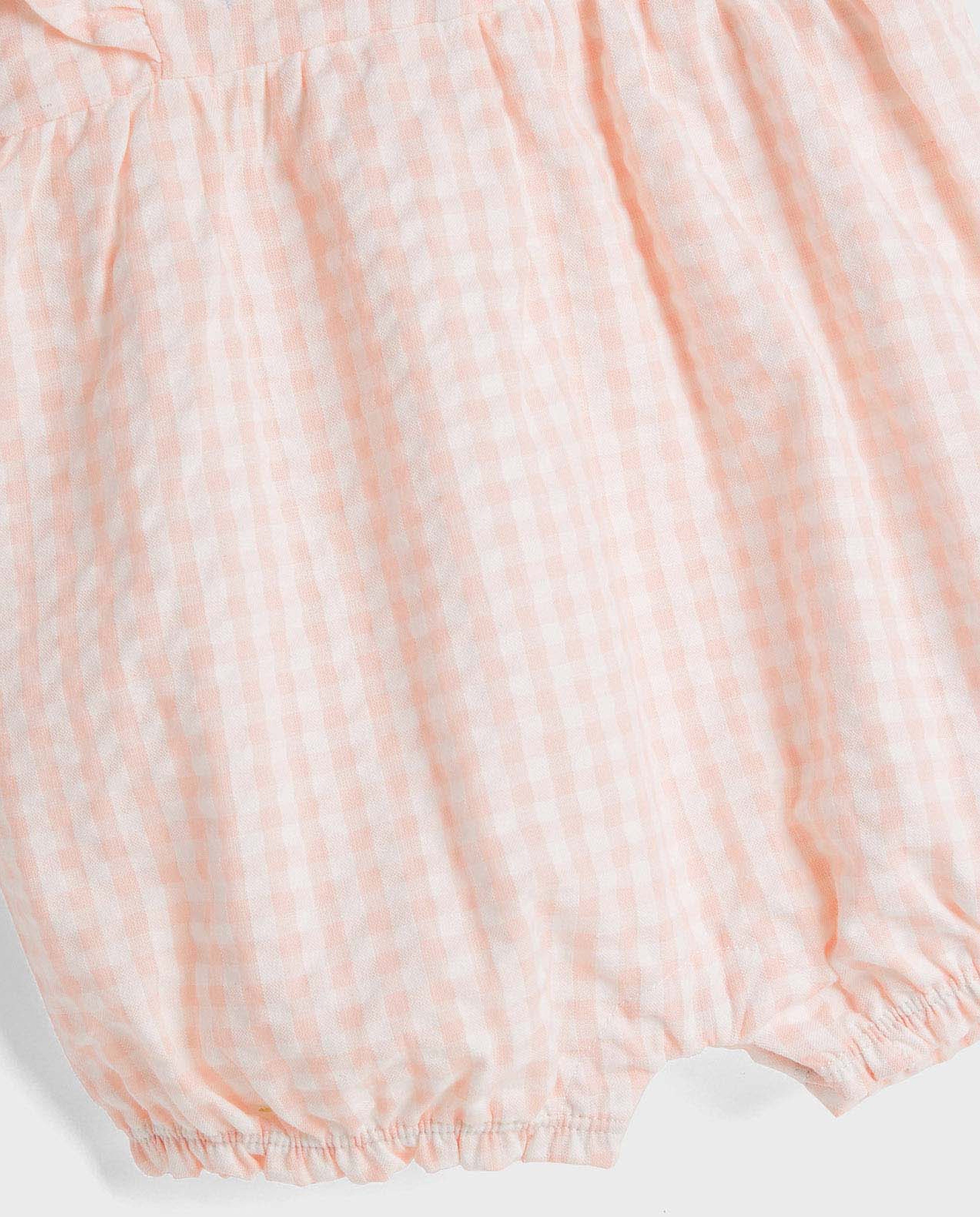 Embroidered Rompers with Crew Neck and Ruffled Sleeves