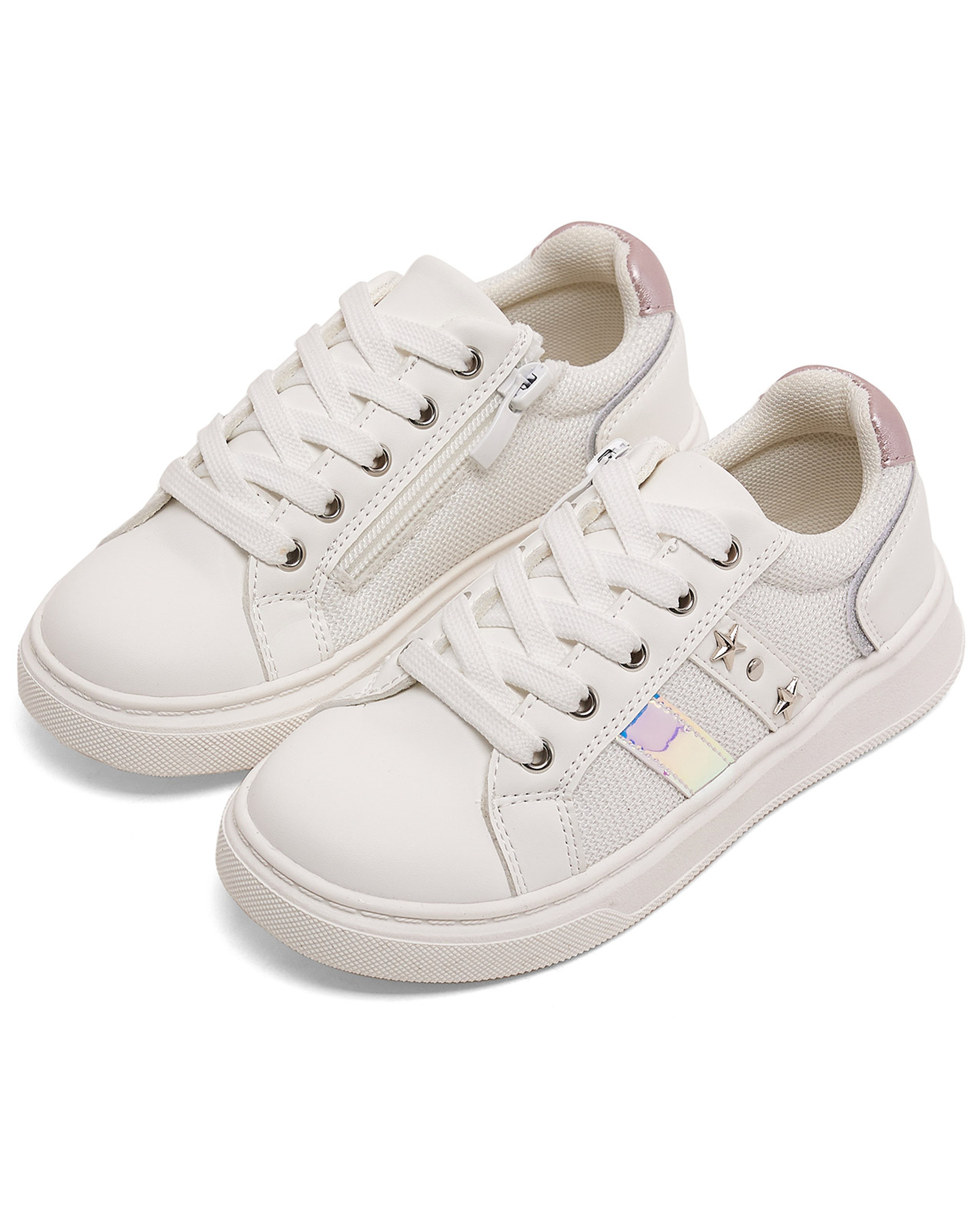 Mesh Detail Lace Up Shoes