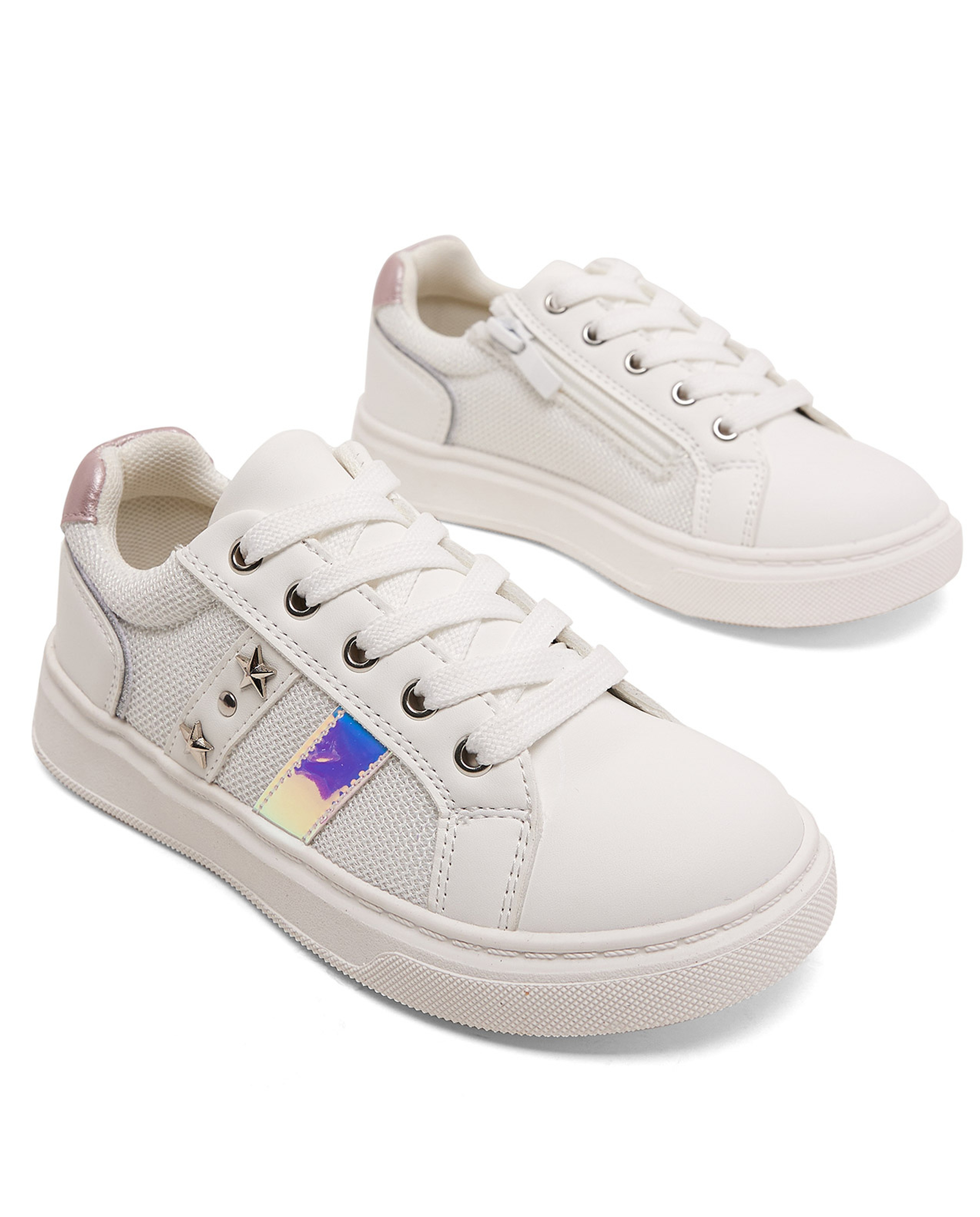 Mesh Detail Lace Up Shoes