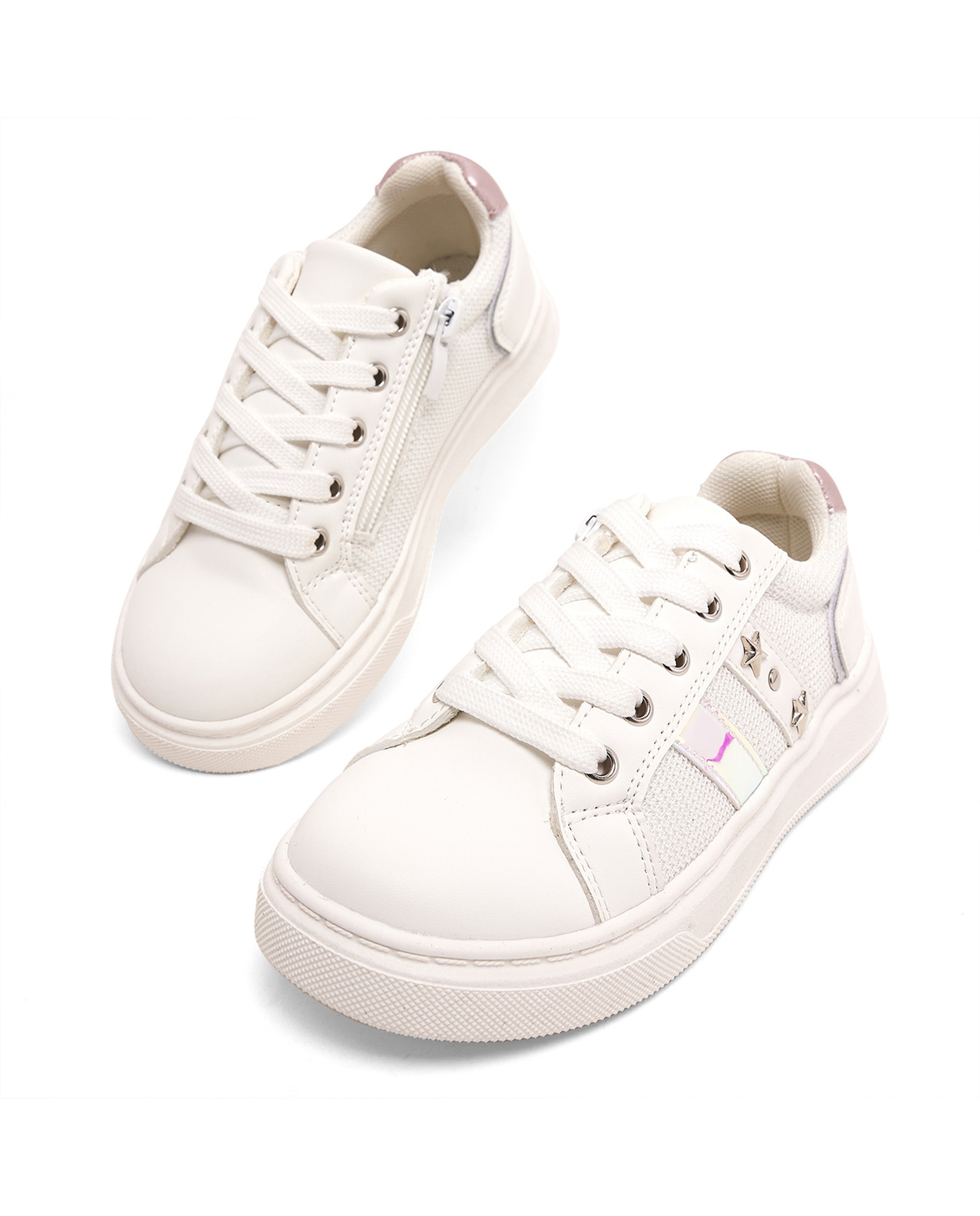 Mesh Detail Lace Up Shoes