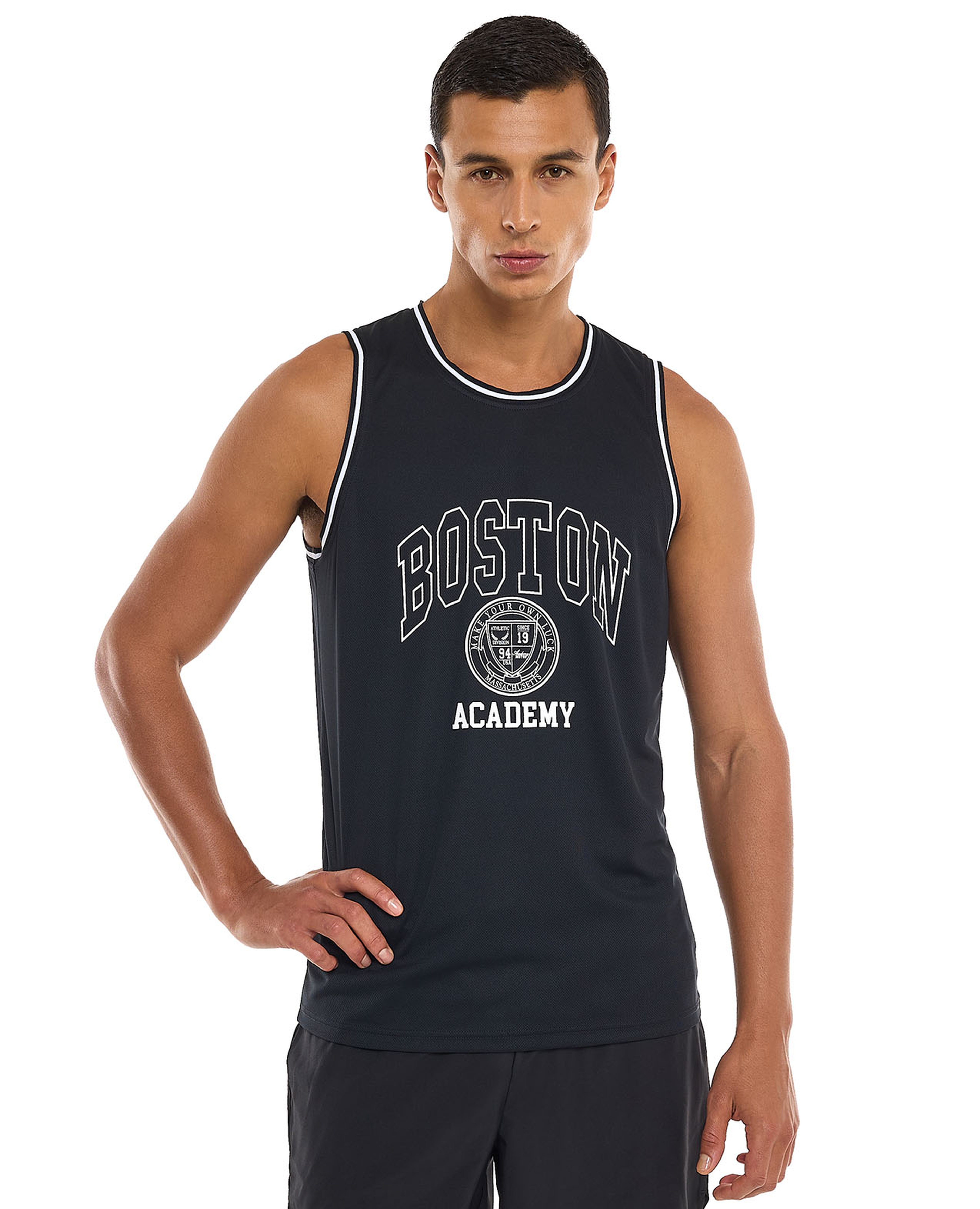 توب تانك رياضي برقبة مستديرة بطبعة