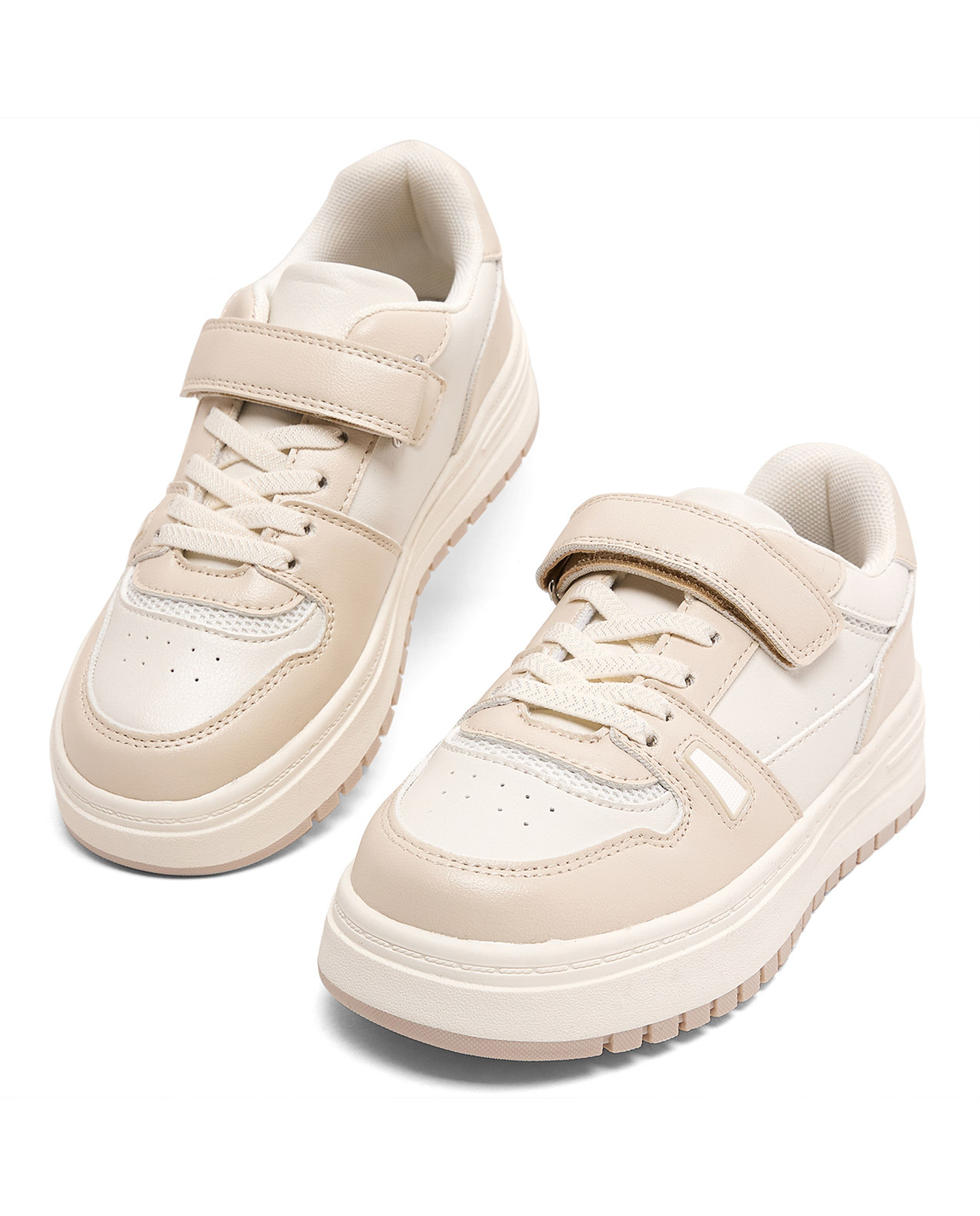 Color Block Velcro Closure Shoes