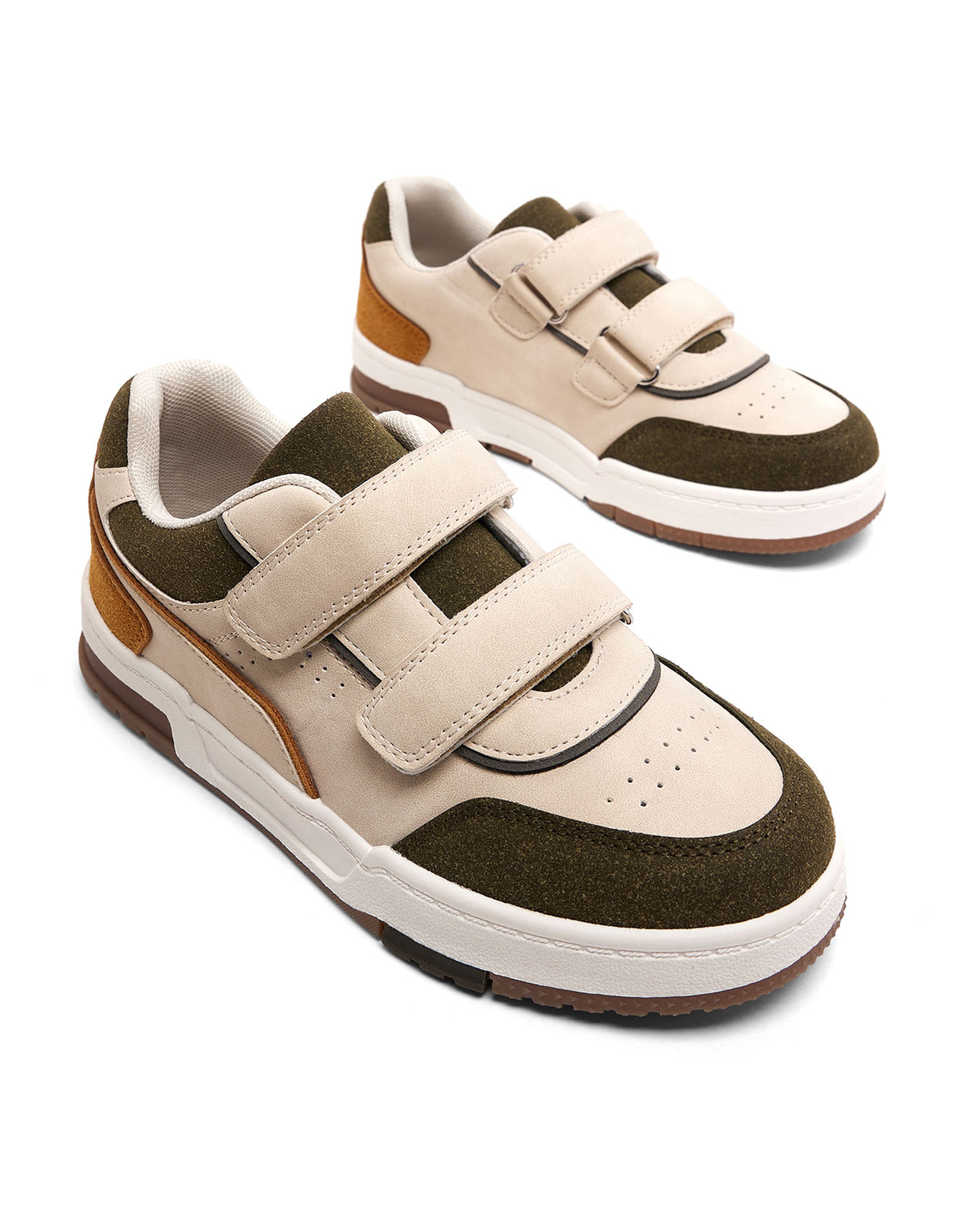 Color Block Velcro Closure Shoes