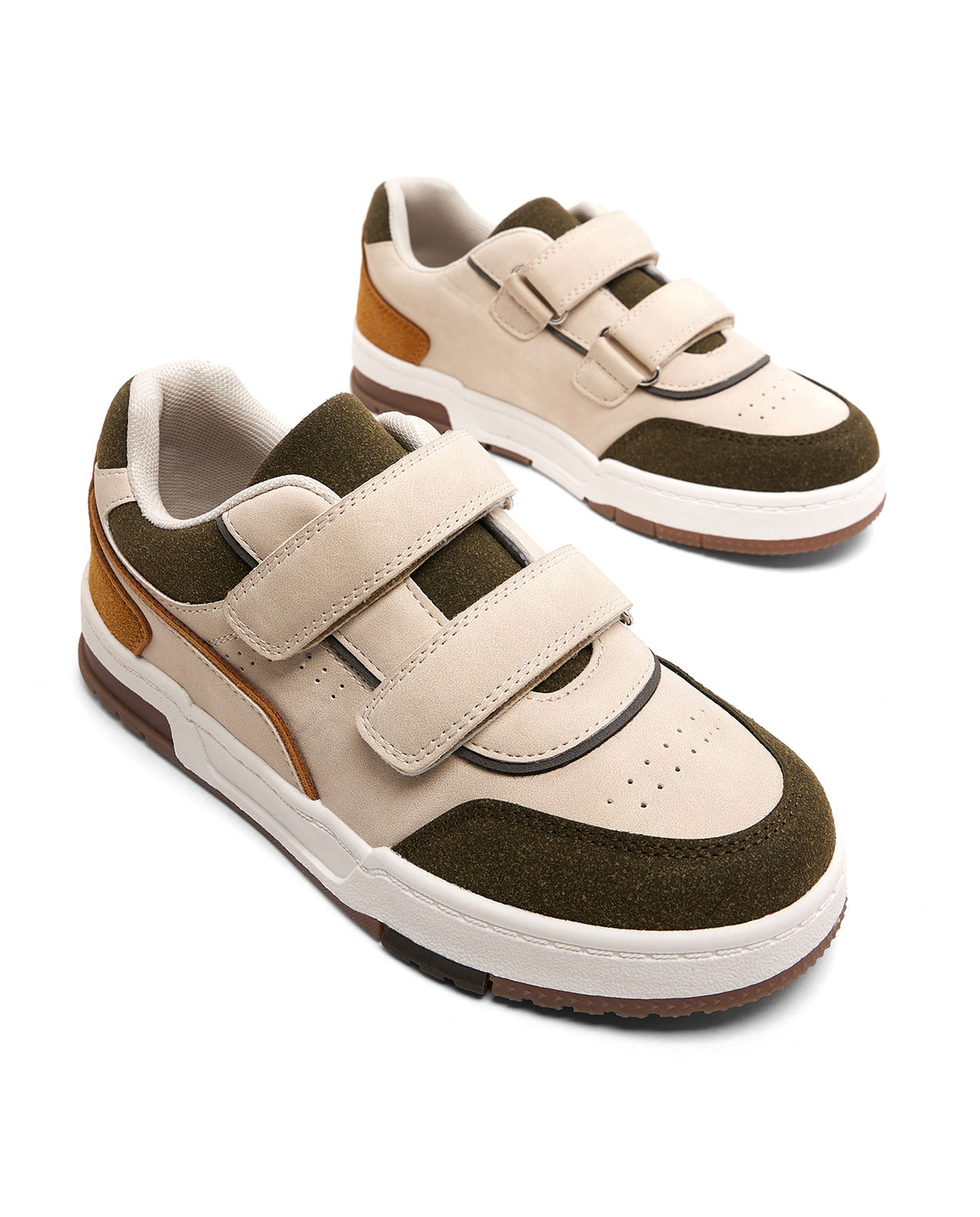 Color Block Velcro Closure Shoes