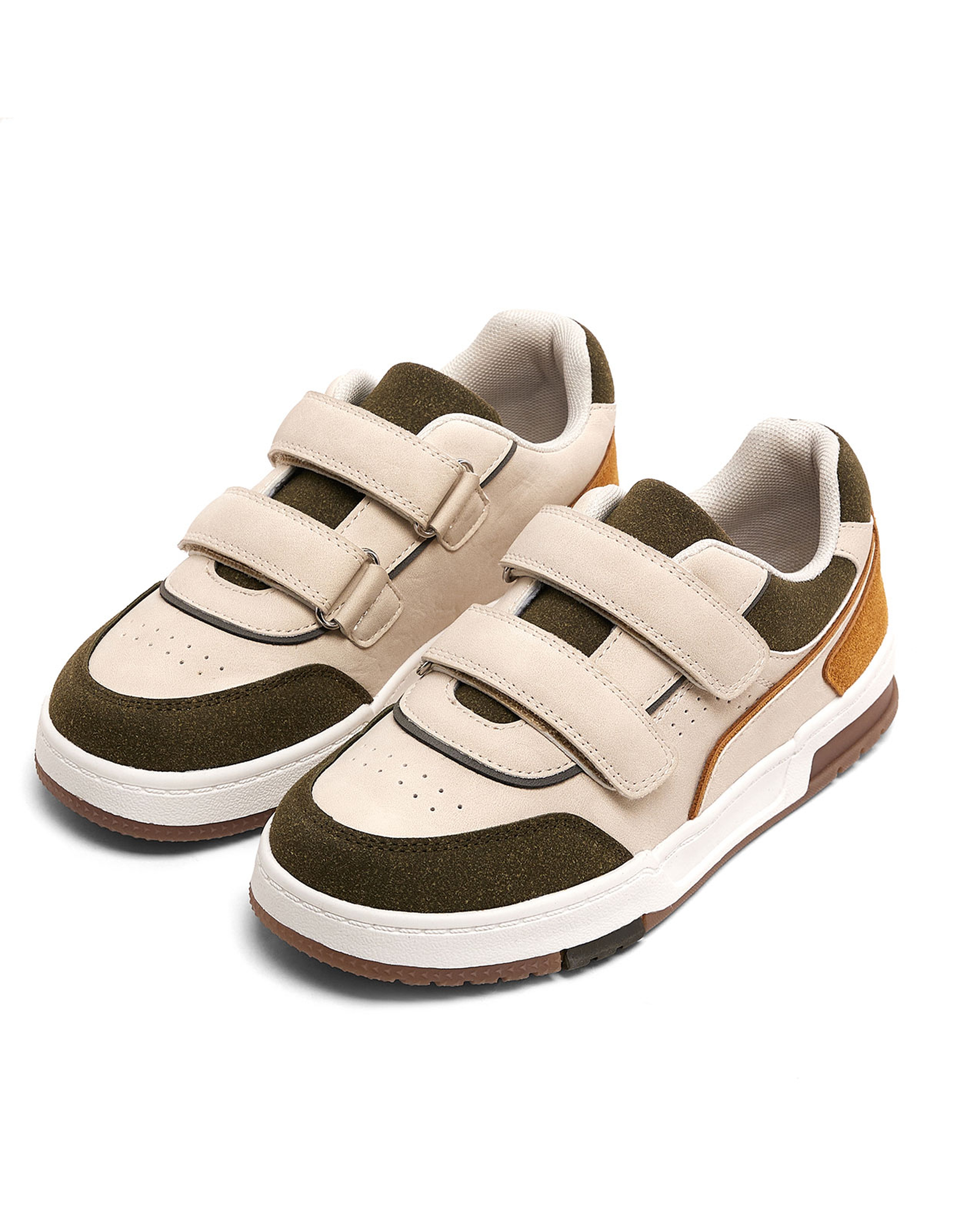 Color Block Velcro Closure Shoes