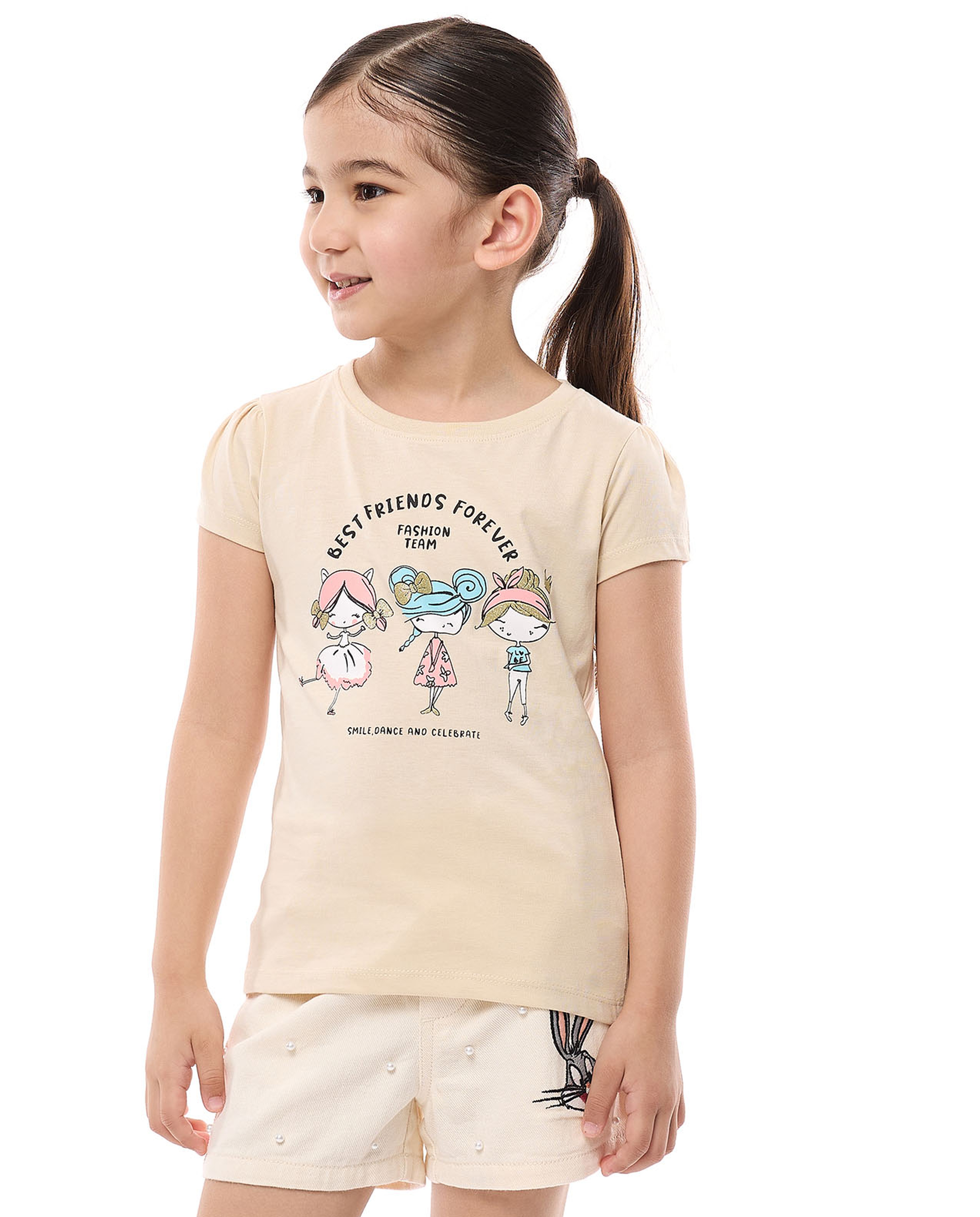 Printed T-Shirt with Crew Neck and Short Sleeves