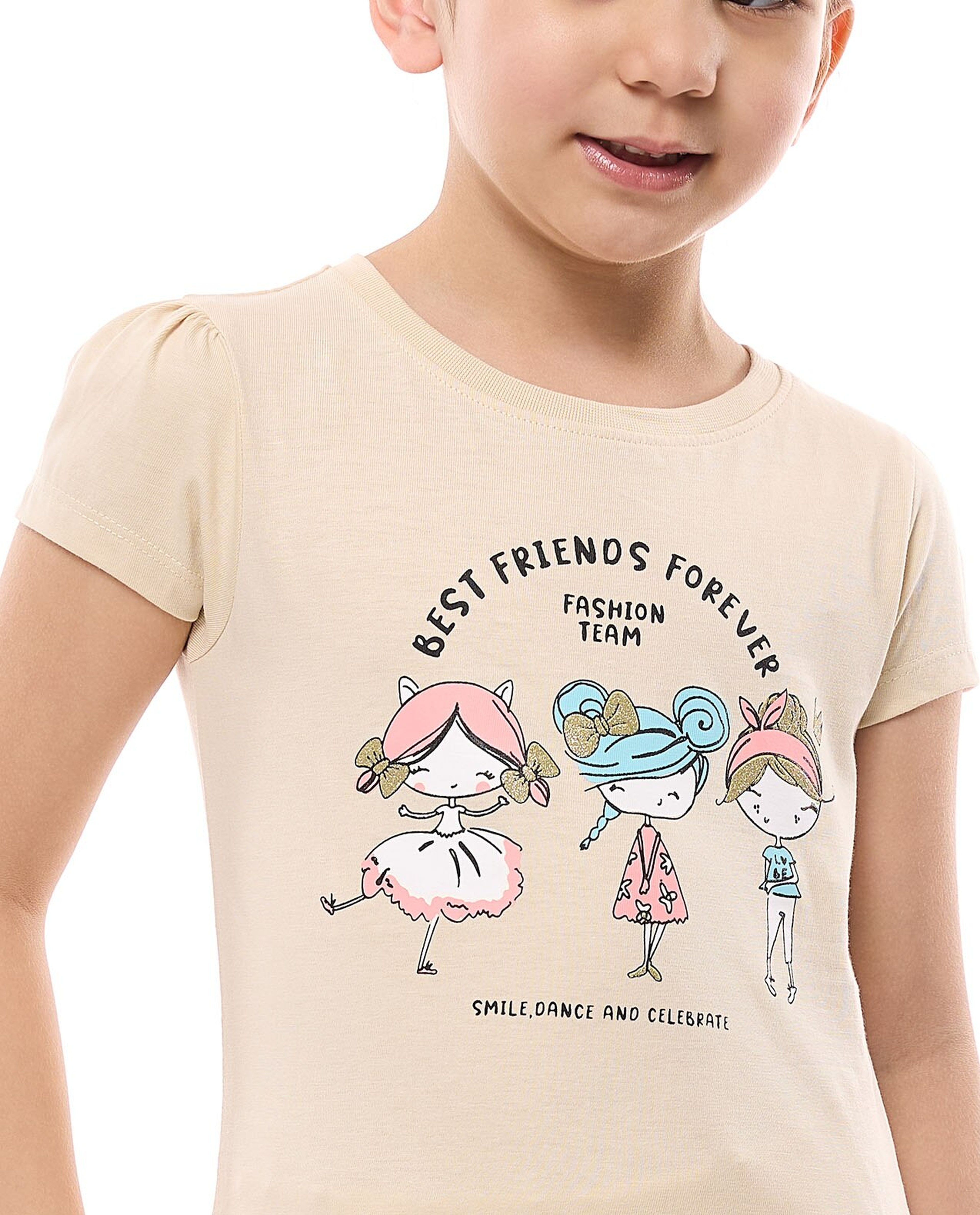 Printed T-Shirt with Crew Neck and Short Sleeves