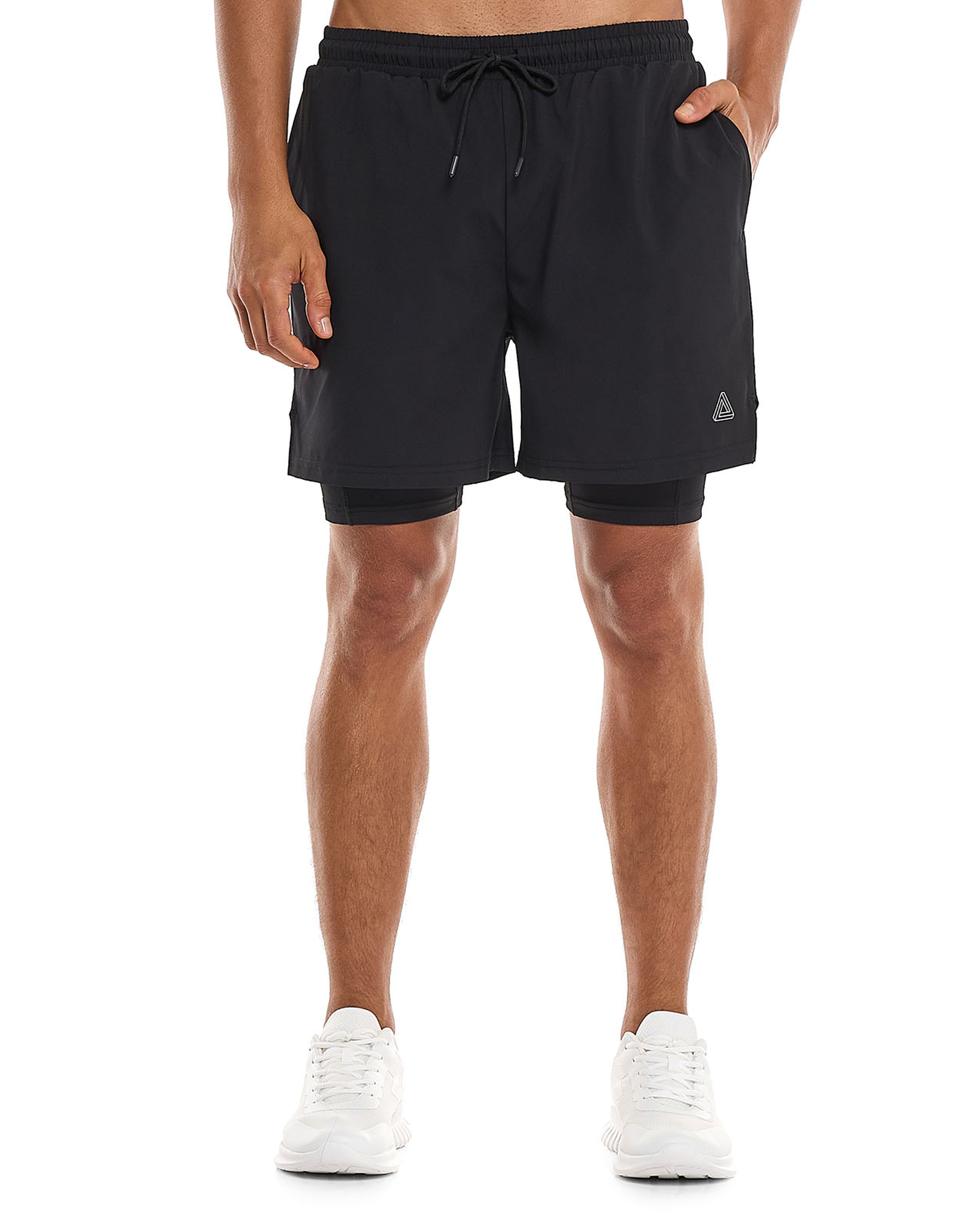 Layered Active Shorts with Drawstring Closure