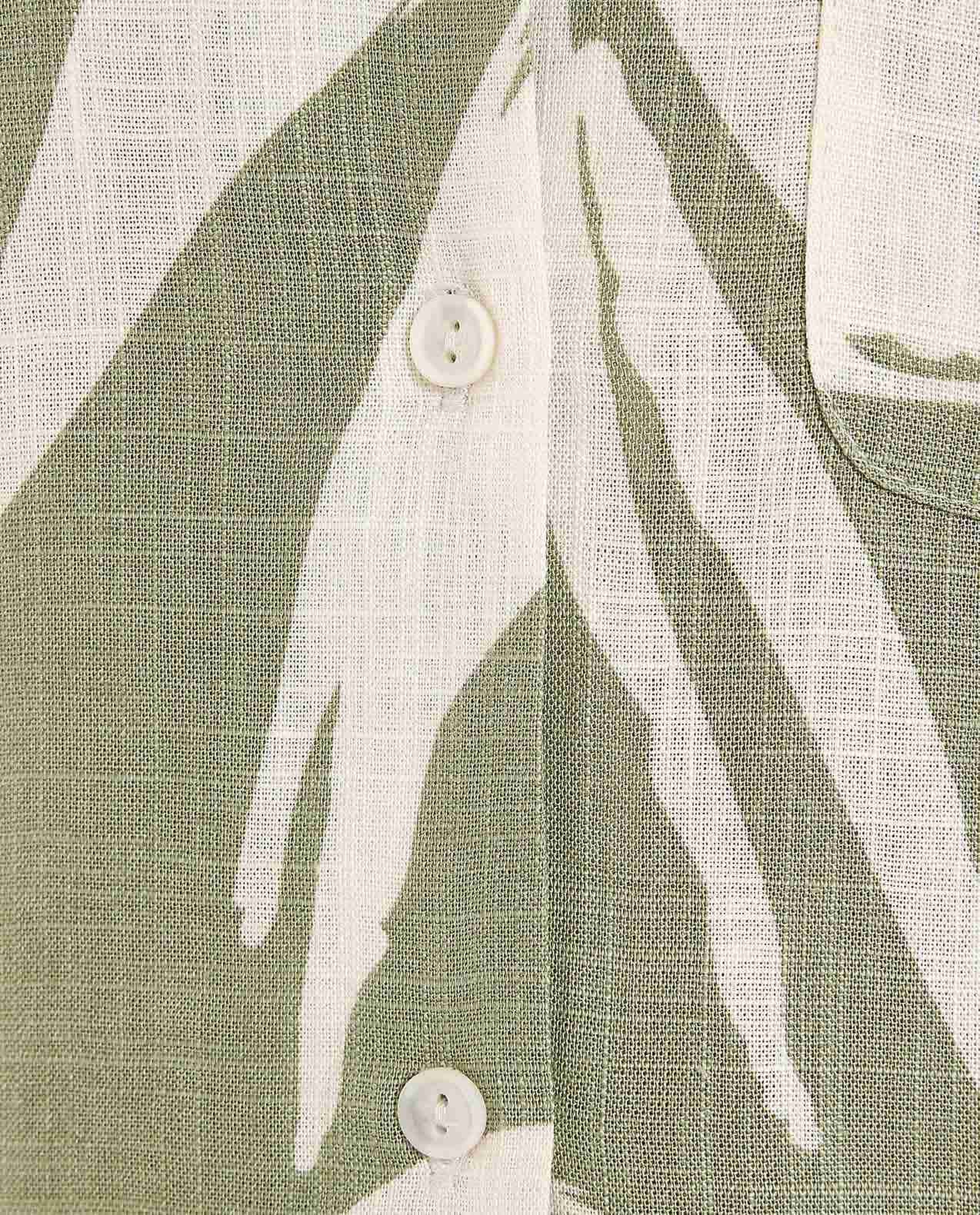 Patterned Shirt with Revere Collar and Short Sleeves