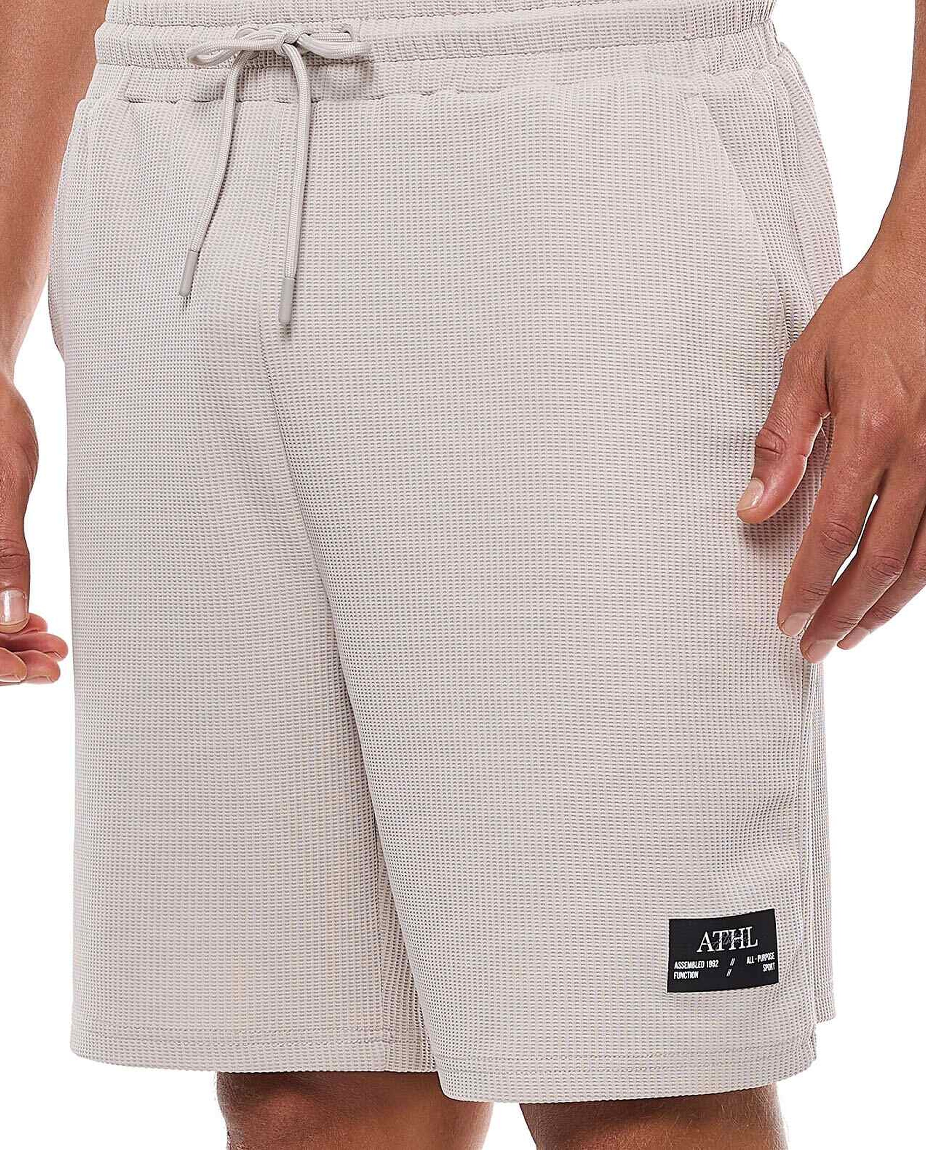 Textured Shorts with Drawstring Closure