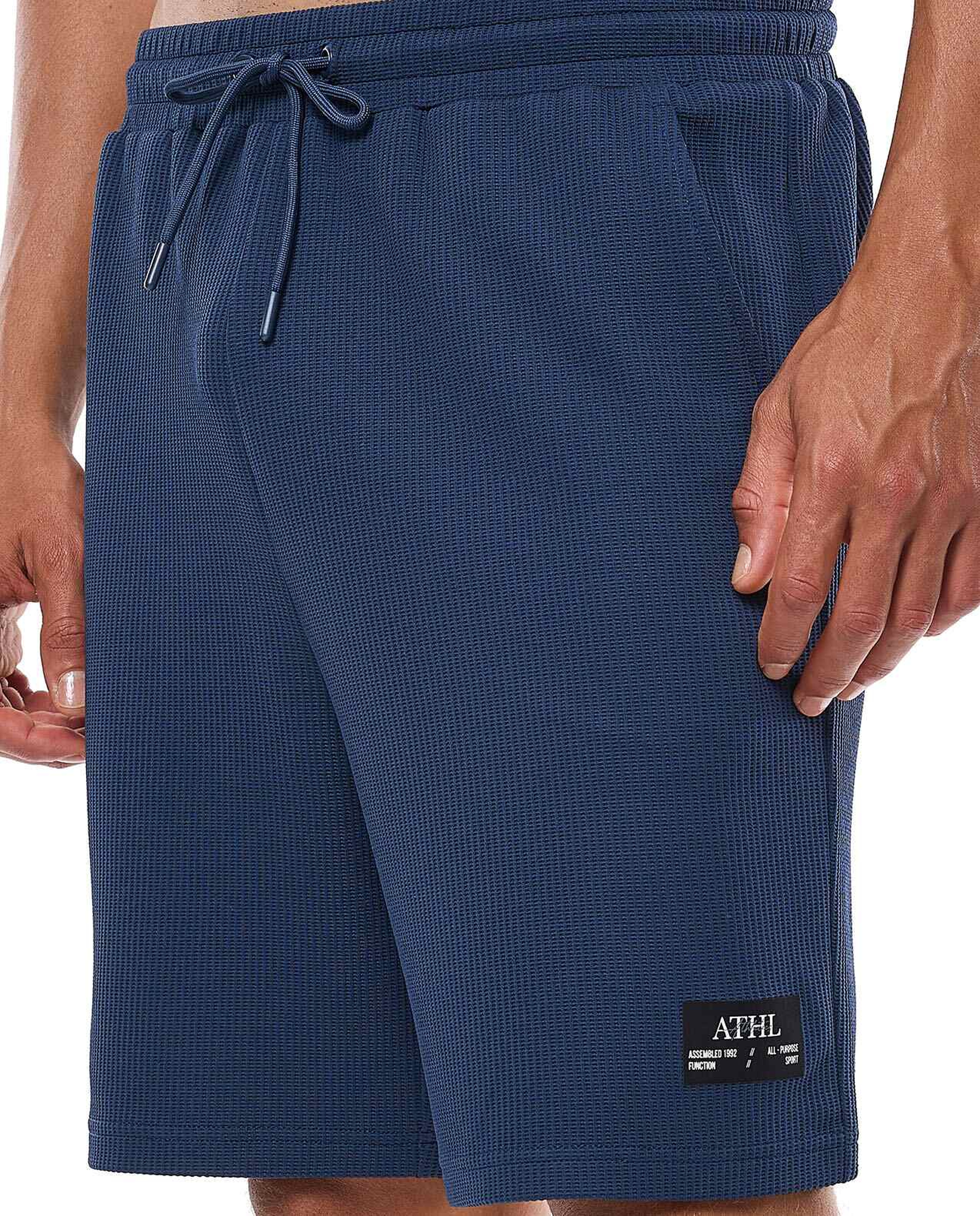 Textured Shorts with Drawstring Closure