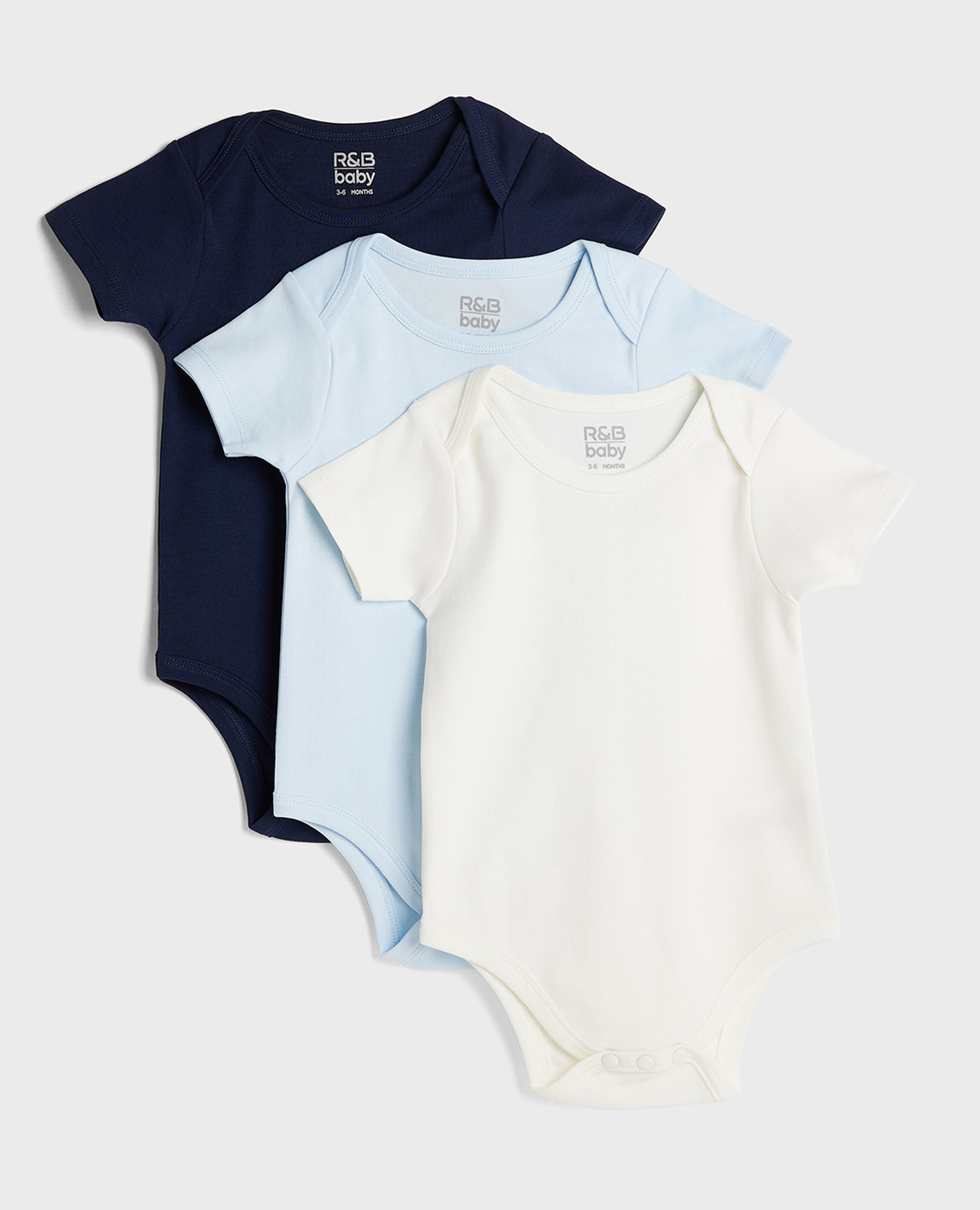 Pack of 3 Solid Bodysuits