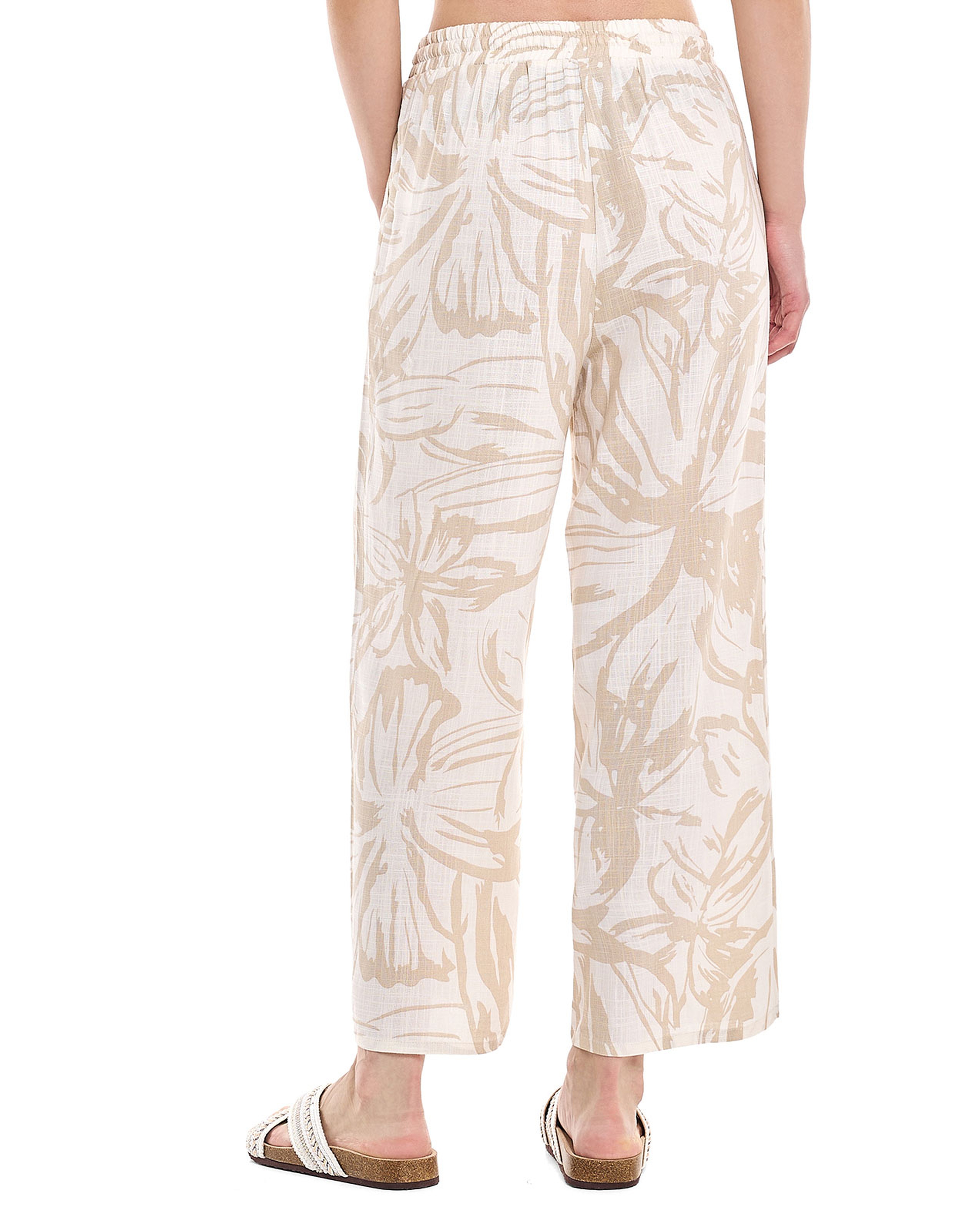 Printed Wide Leg Pants with Drawstring Closure