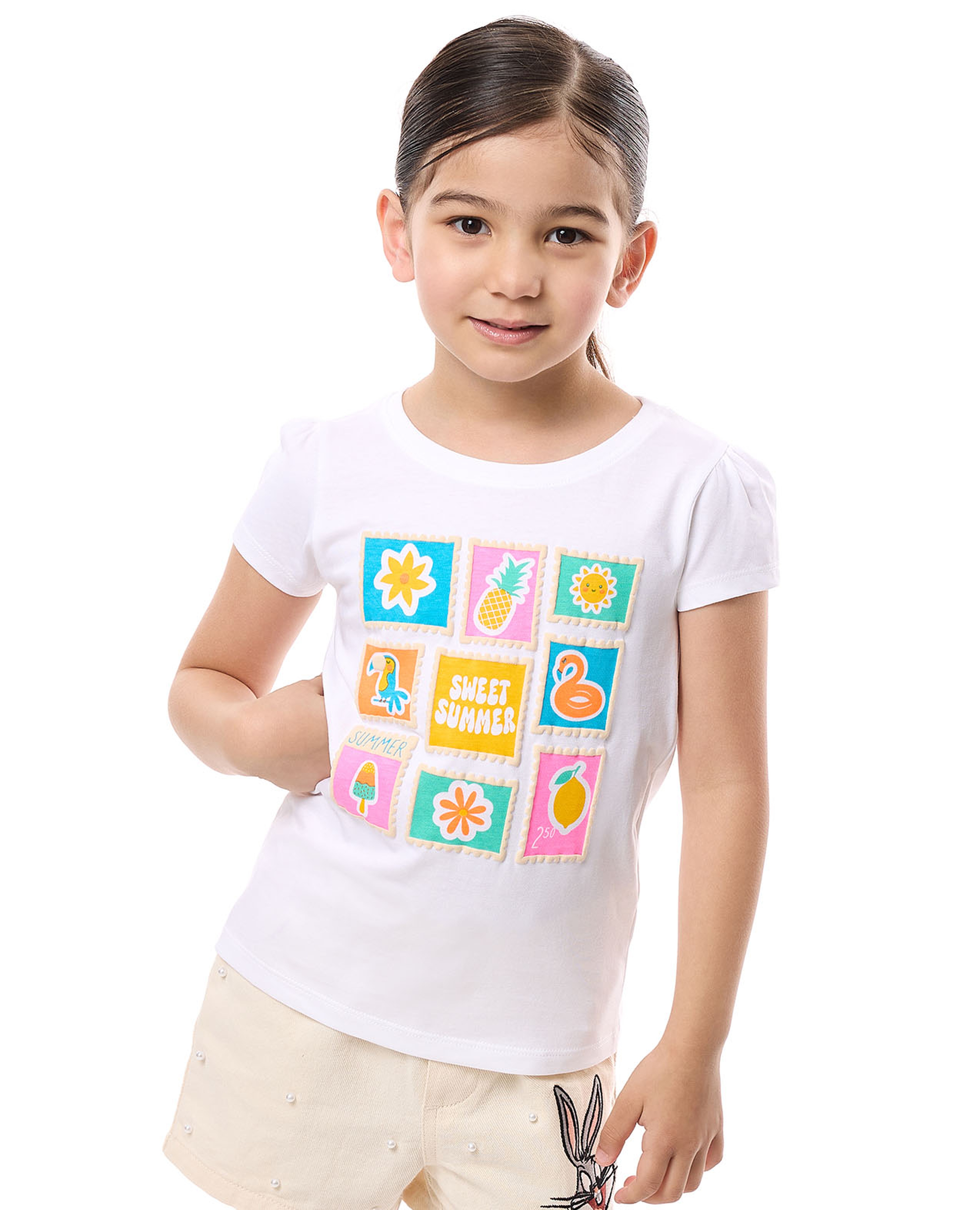 Printed T-Shirt with Crew Neck and Short Sleeves