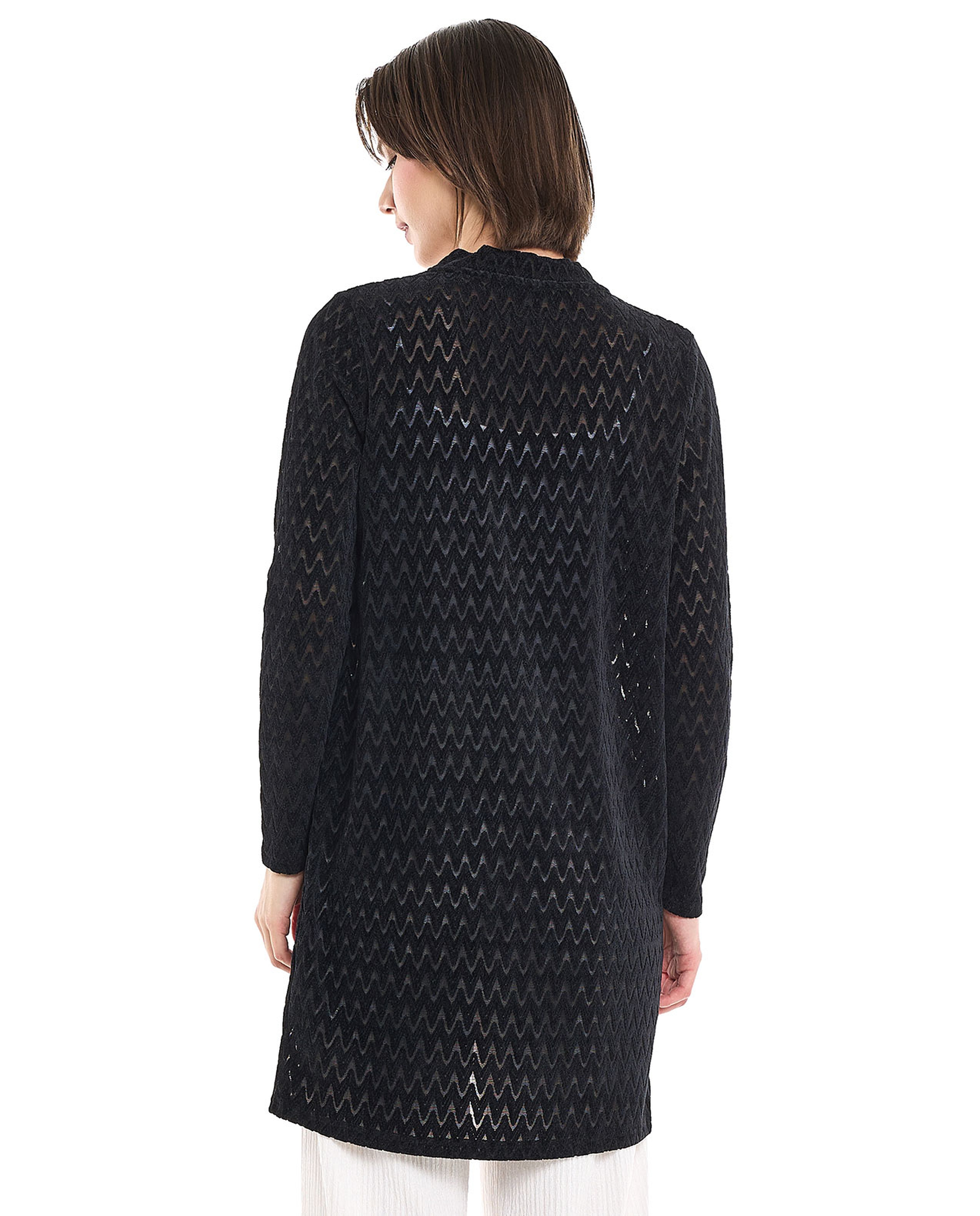 Self Patterned Long Sleeves Kimono