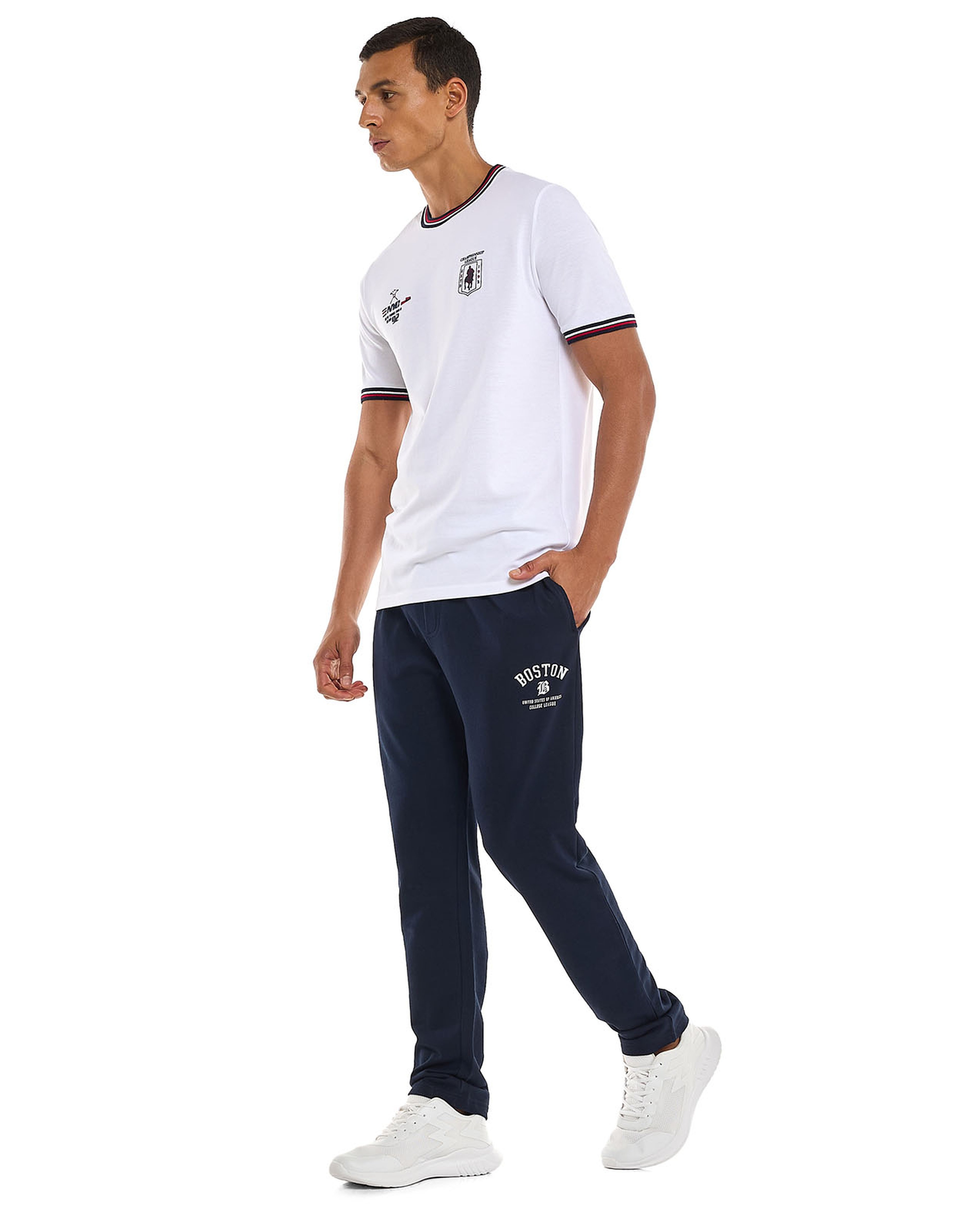 Printed Sweatpants with Drawstring Closure