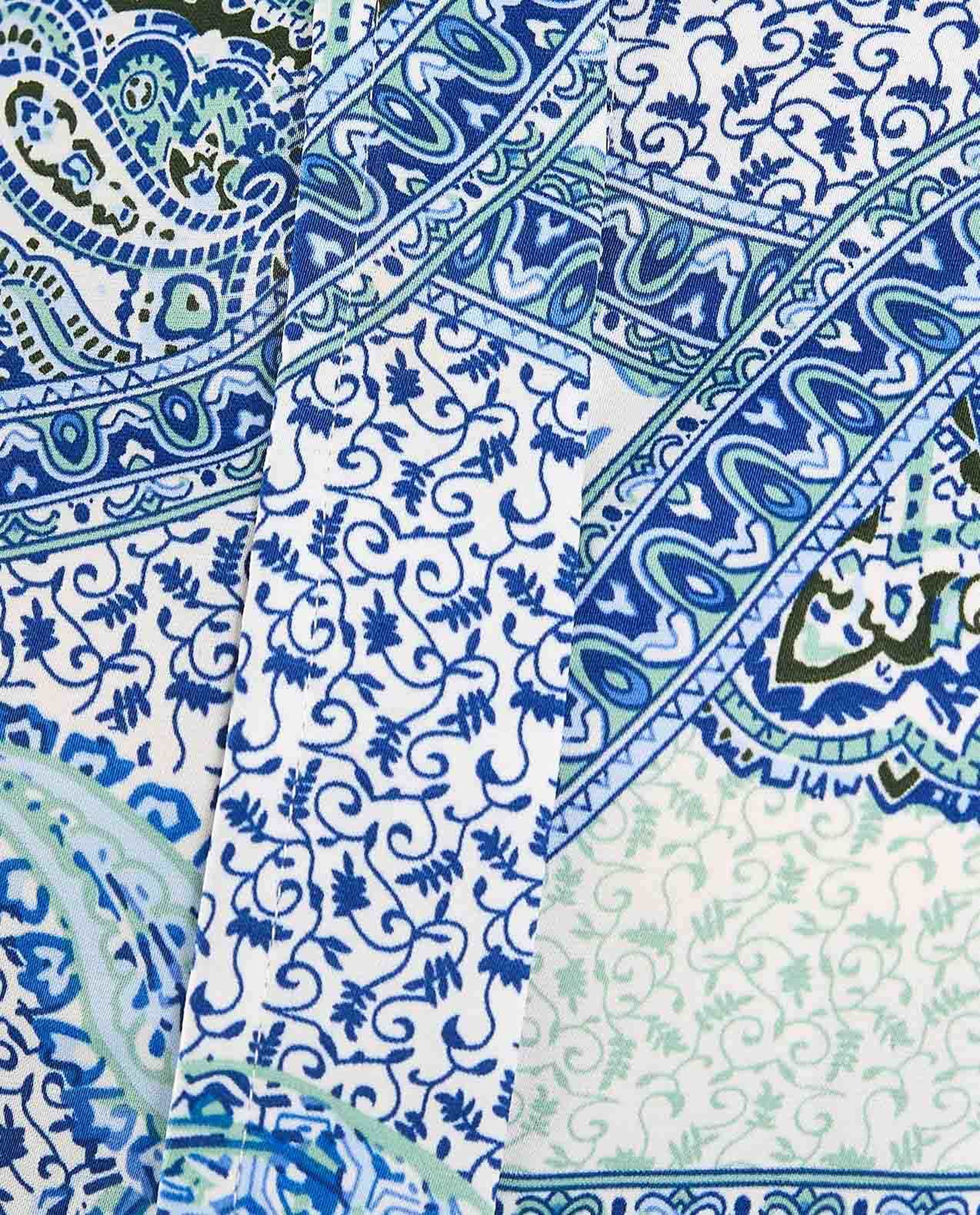 Patterned Shirt with Classic Collar and 3/4 Sleeves