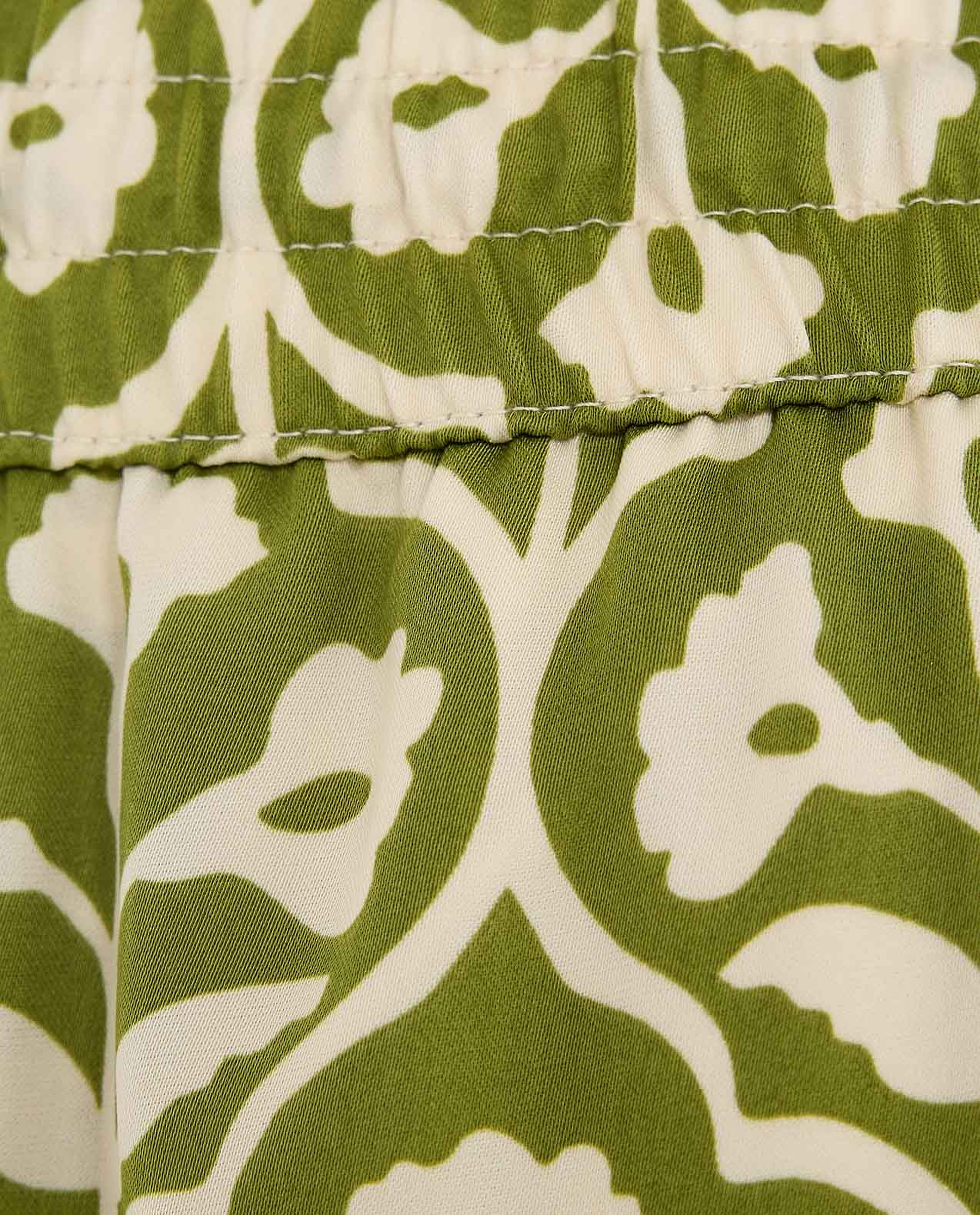 Patterned Wide Leg Pants with Drawstring Waist