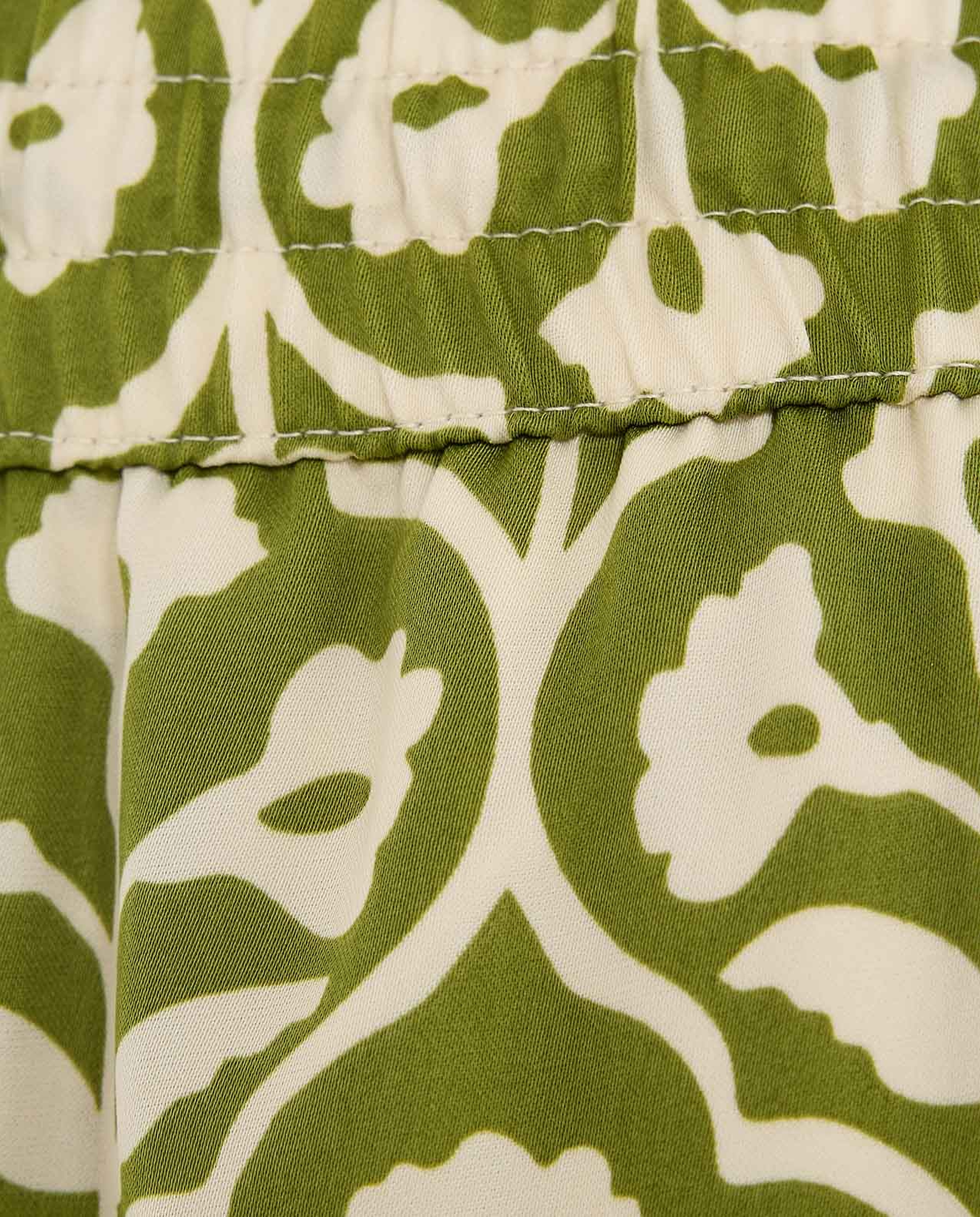 Patterned Wide Leg Pants with Drawstring Waist