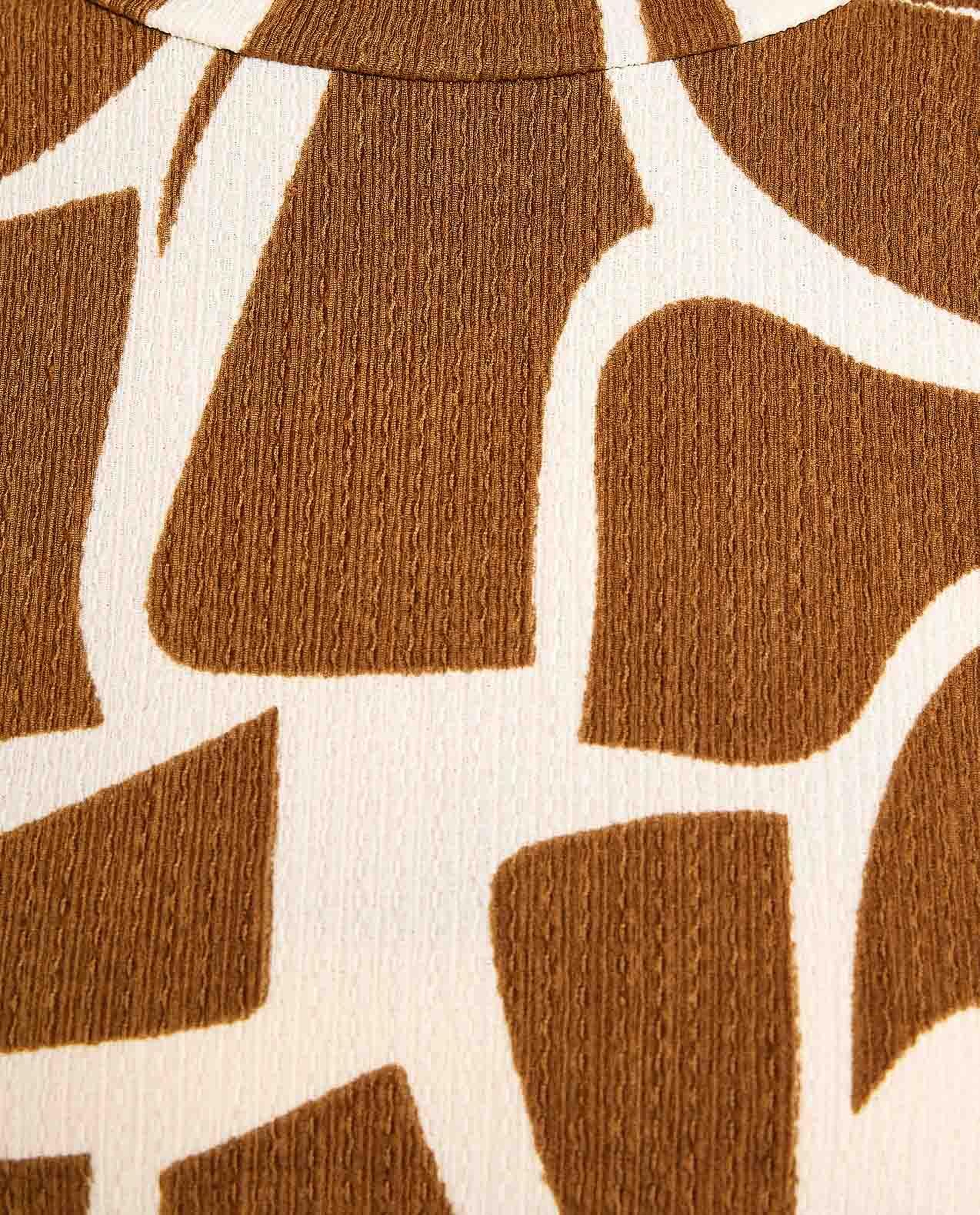 Patterned Tunic with Crew Neck and Long Sleeves