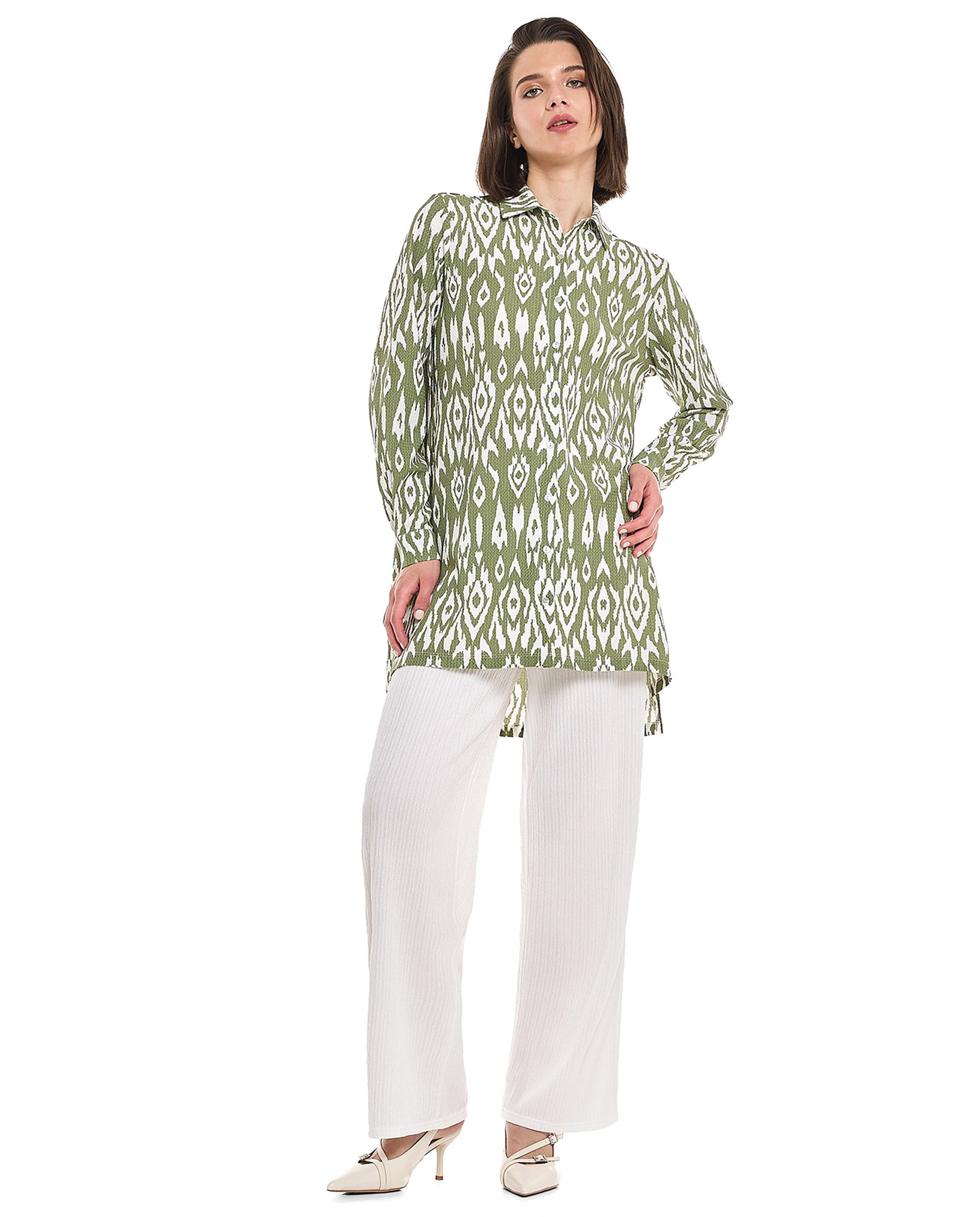 Textured Straight Fit Pants with Drawstring Closure