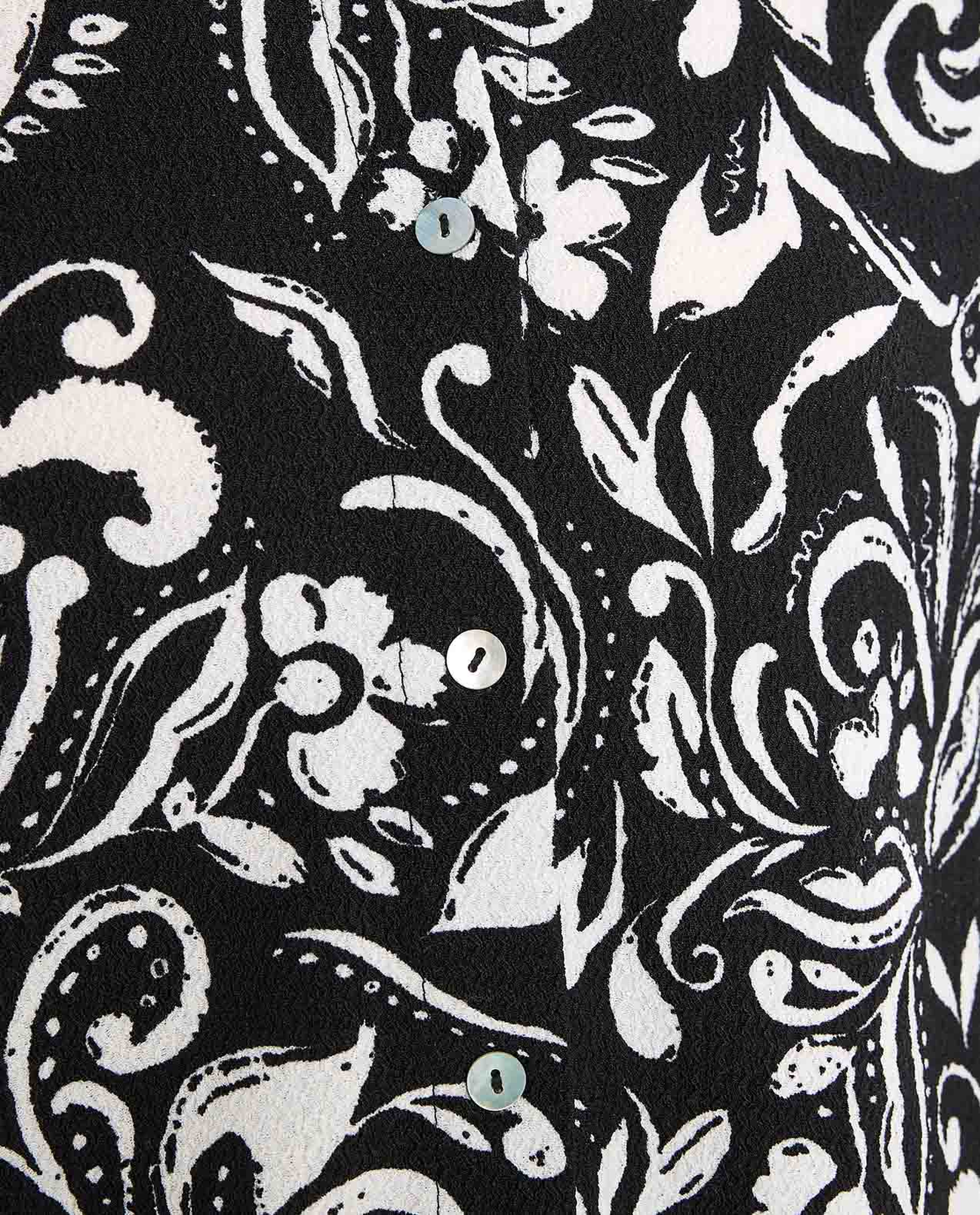 Patterned Tunic with Classic Collar and Long Sleeves