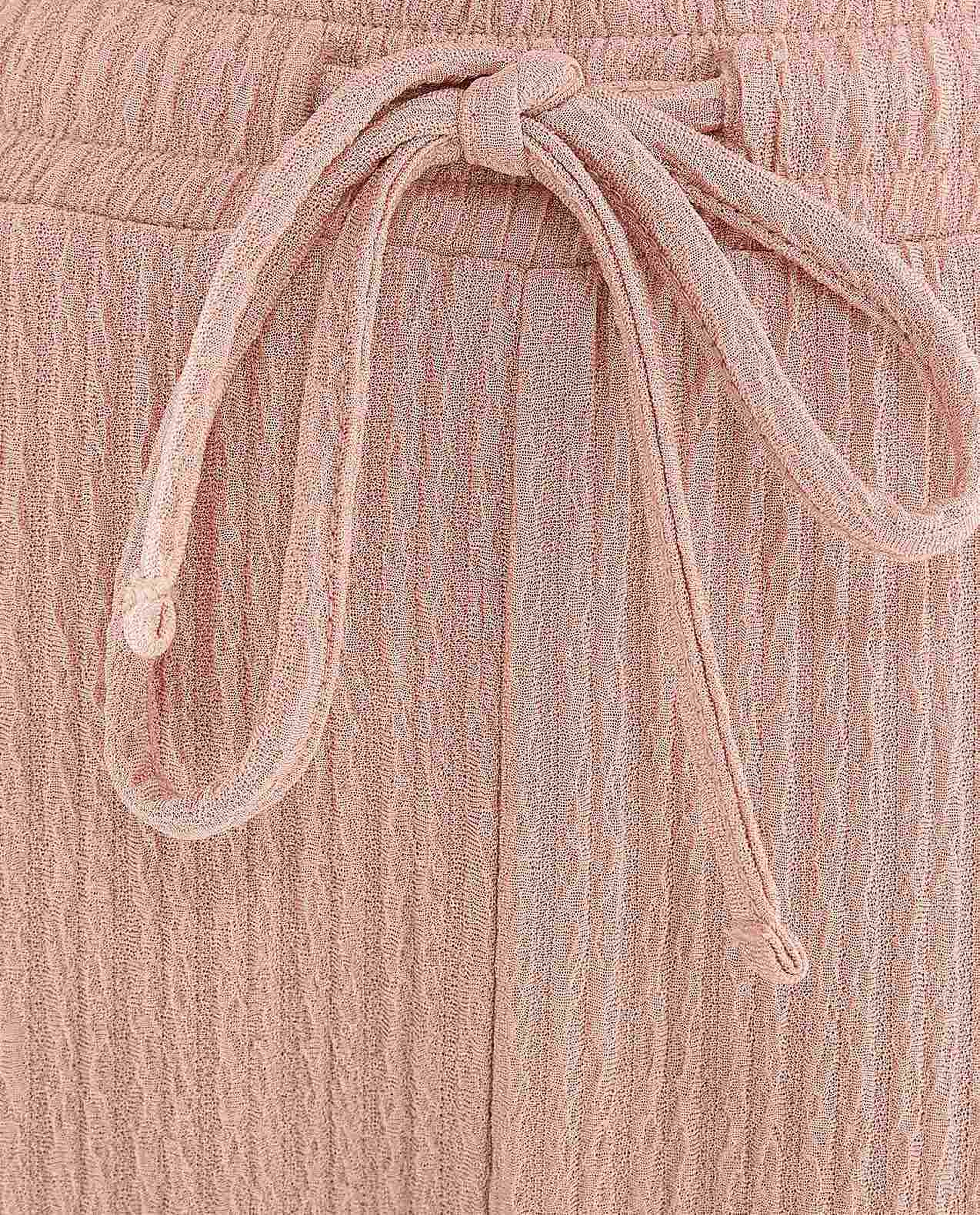 Textured Straight Fit Pants with Drawstring Closure