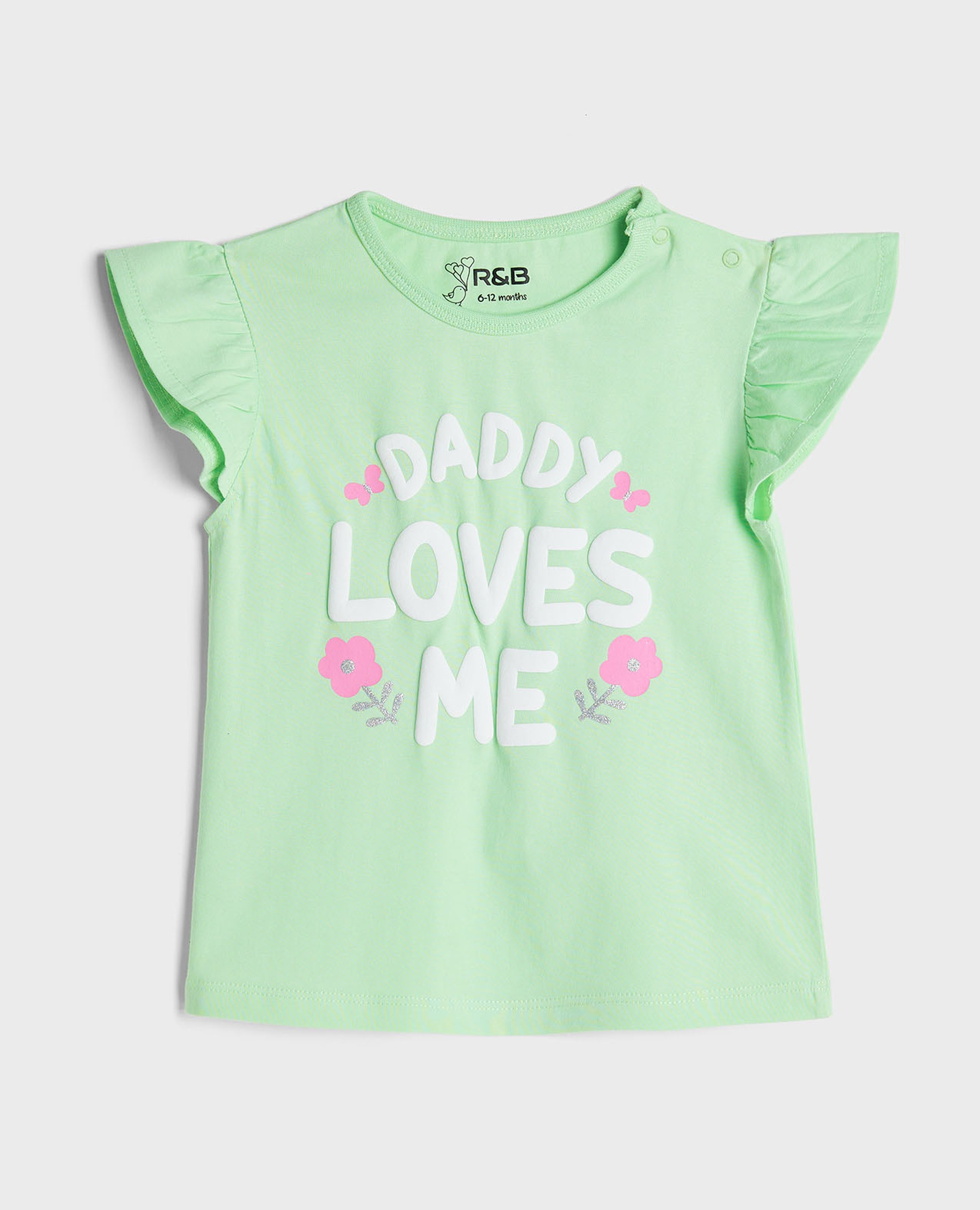 توب بطبعة بياقة مستديرة وأكمام واسعة