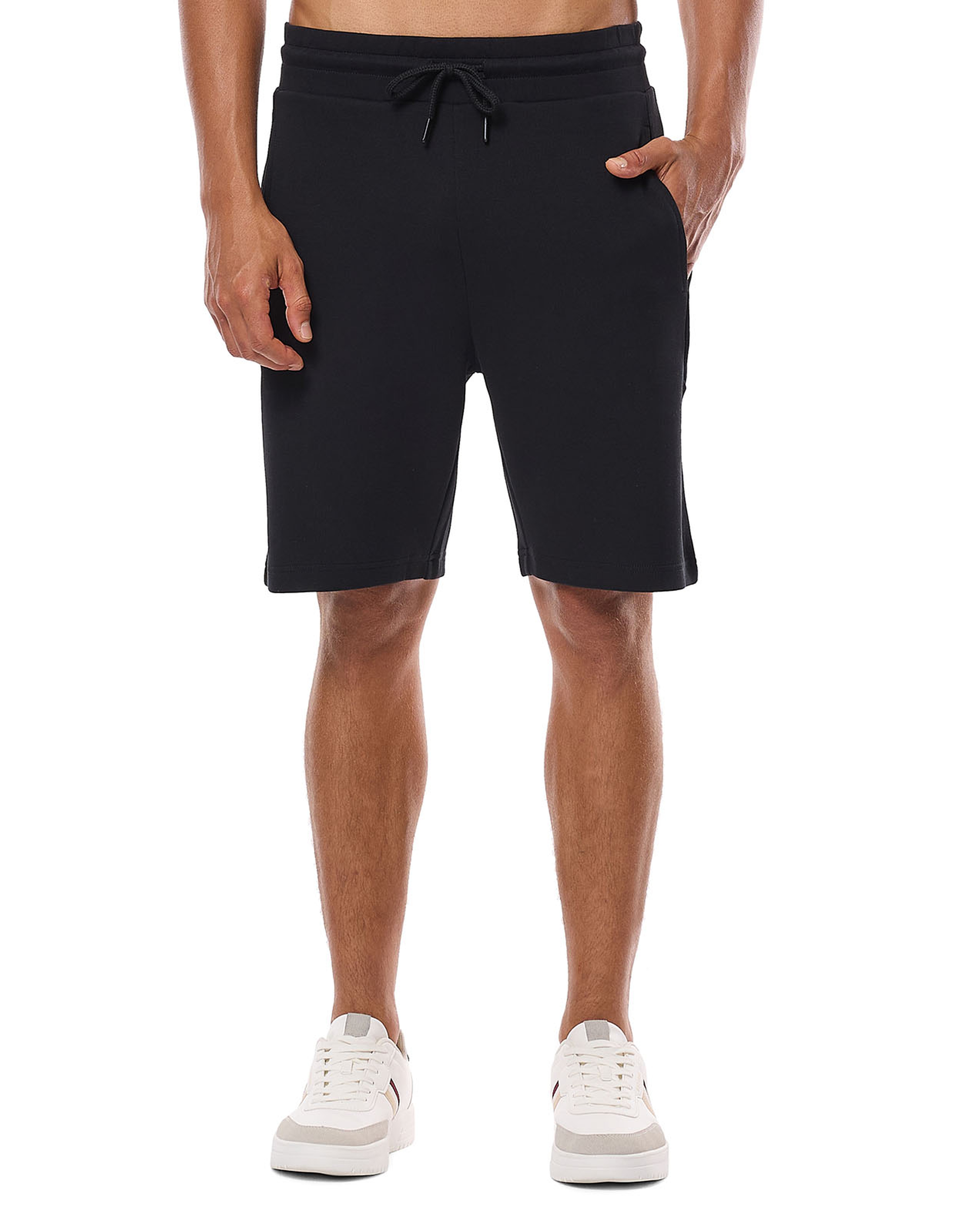 Solid Shorts with Drawstring Closure
