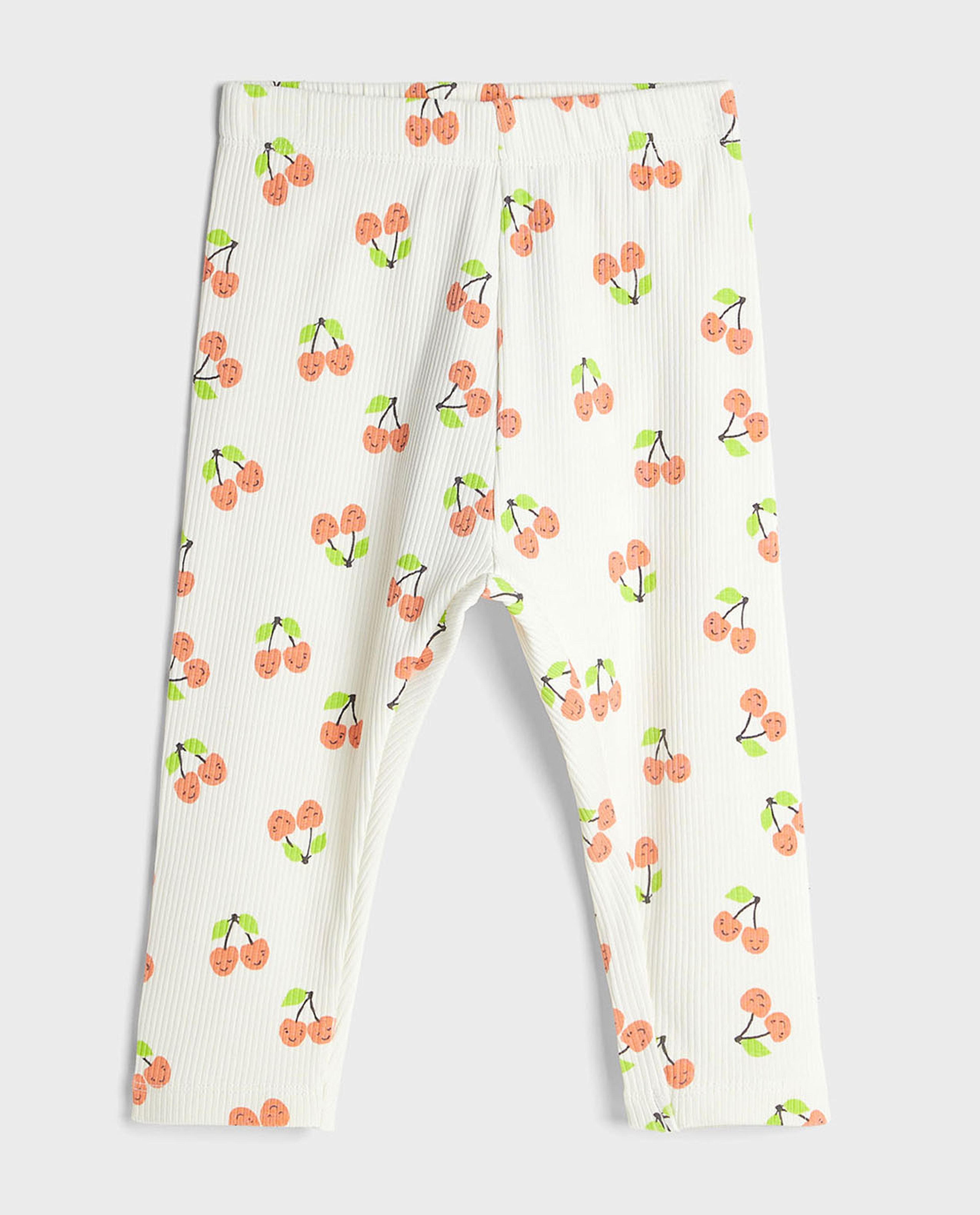 Cherry Printed Leggings with Elastic Waist