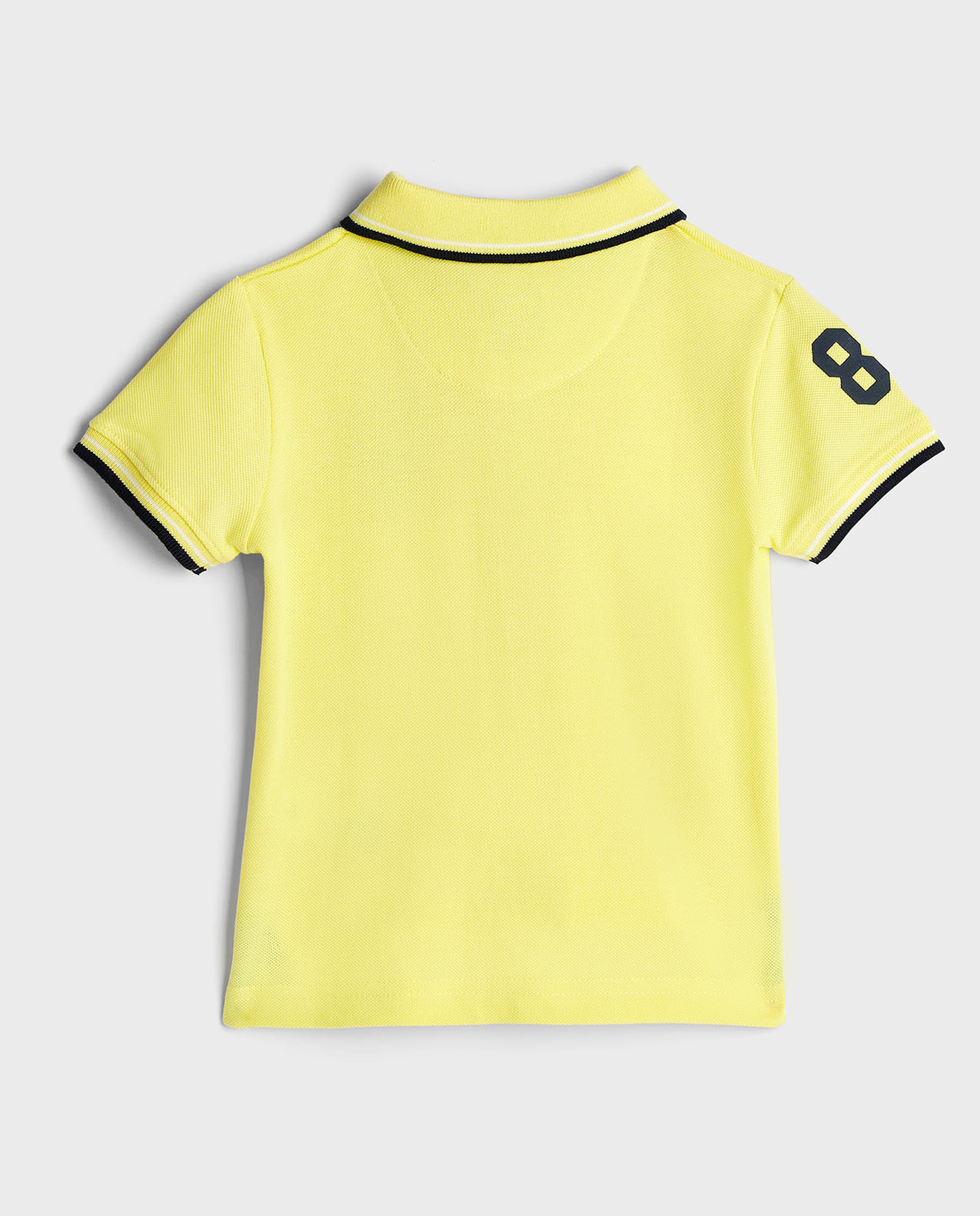 Contrast Trim Polo T-Shirt with Short Sleeves