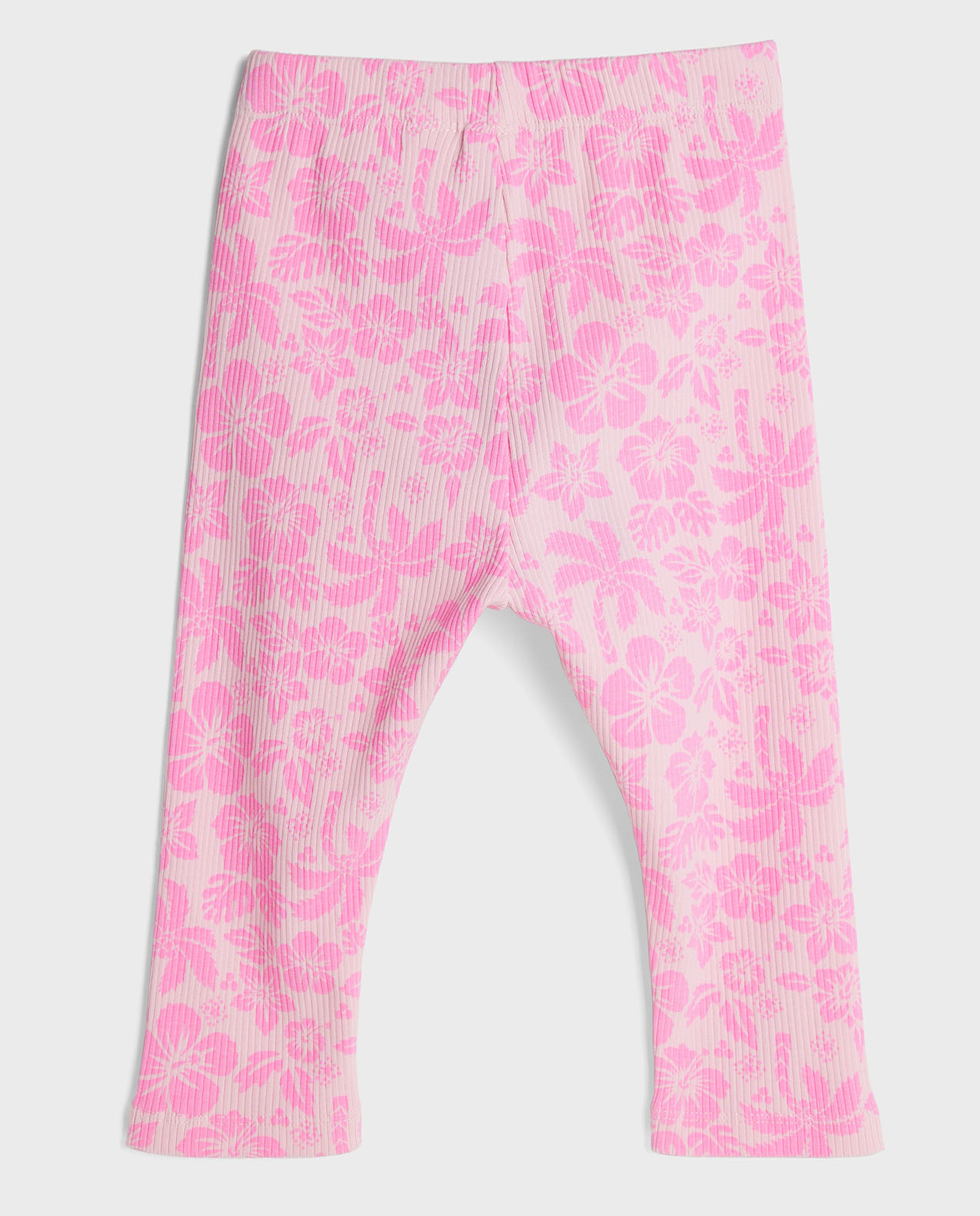 Floral Printed Leggings with Elastic Waist