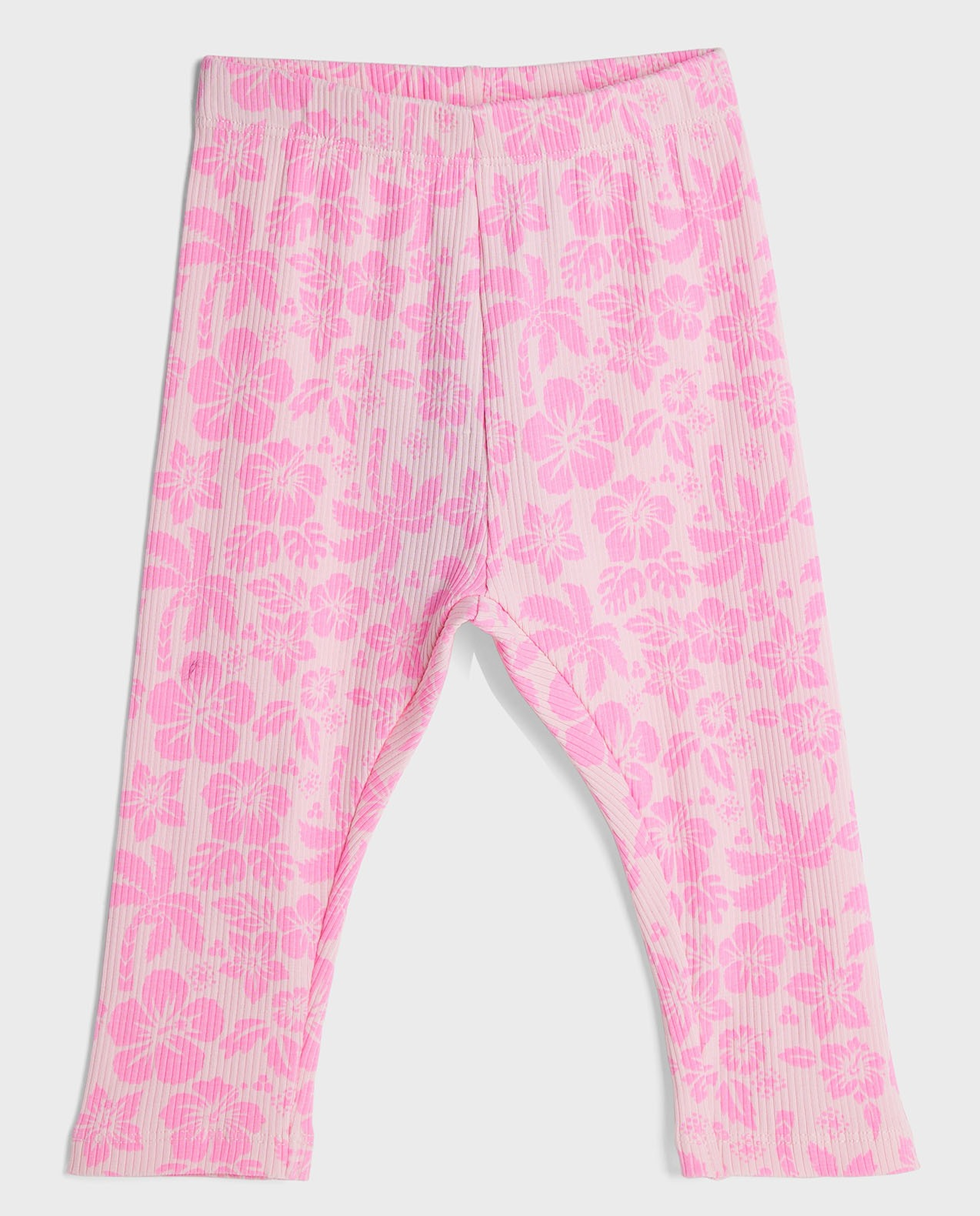 Floral Printed Leggings with Elastic Waist