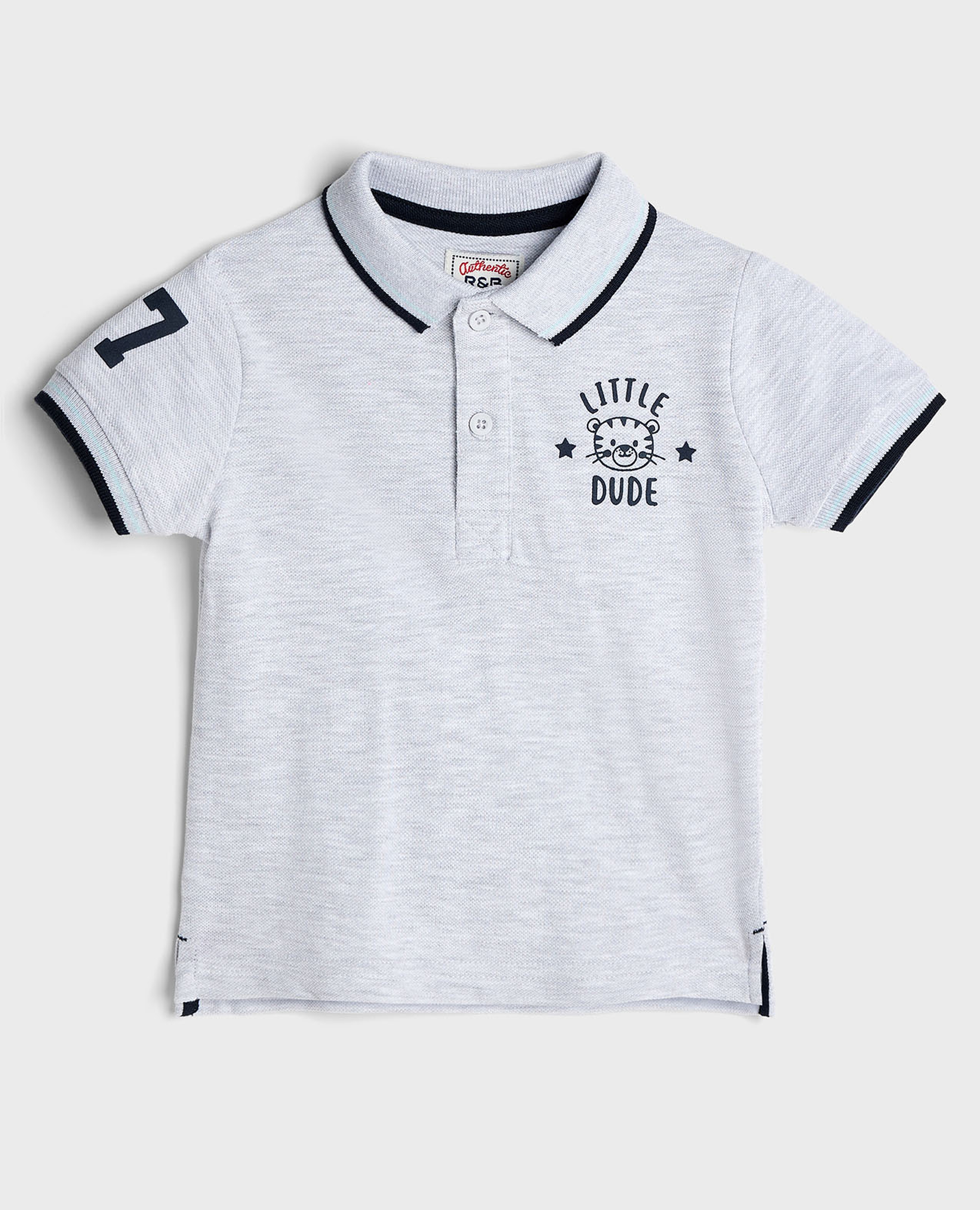Contrast Trim Polo T-Shirt with Short Sleeves