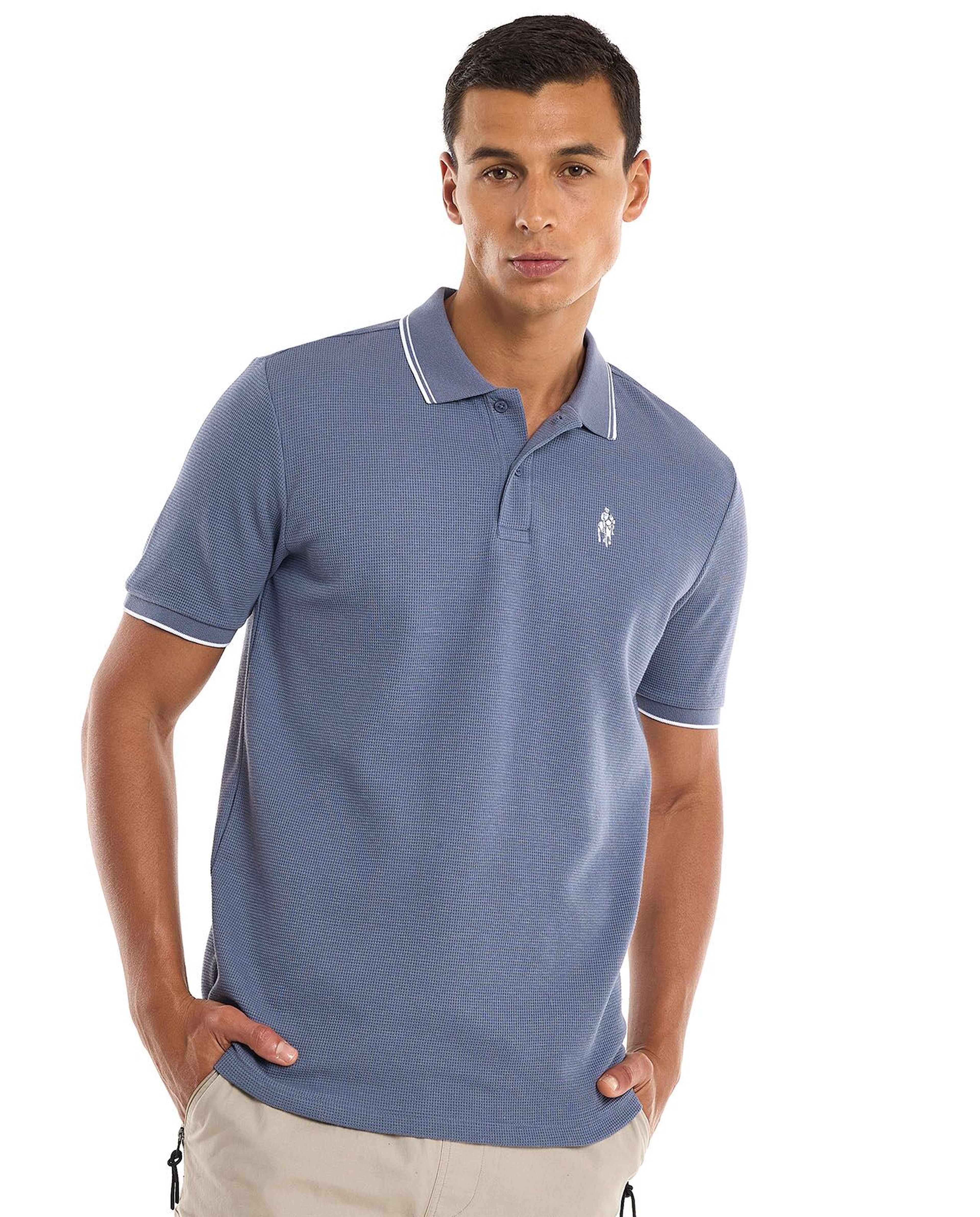 Logo Detail Polo T-Shirt with Short Sleeves